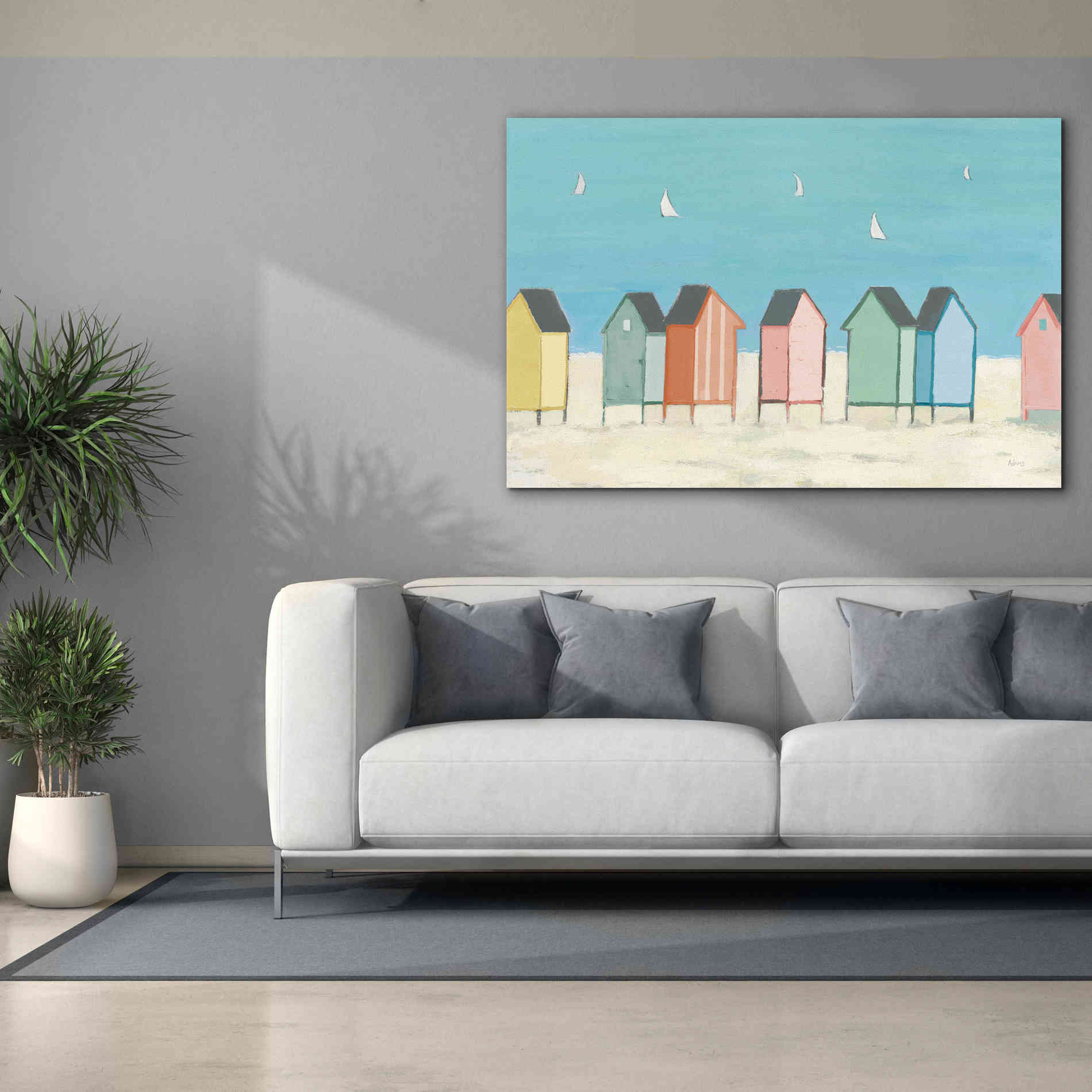 'Cabanas I Pastel' by Phyllis Adams, Canvas Wall Art,60 x 40