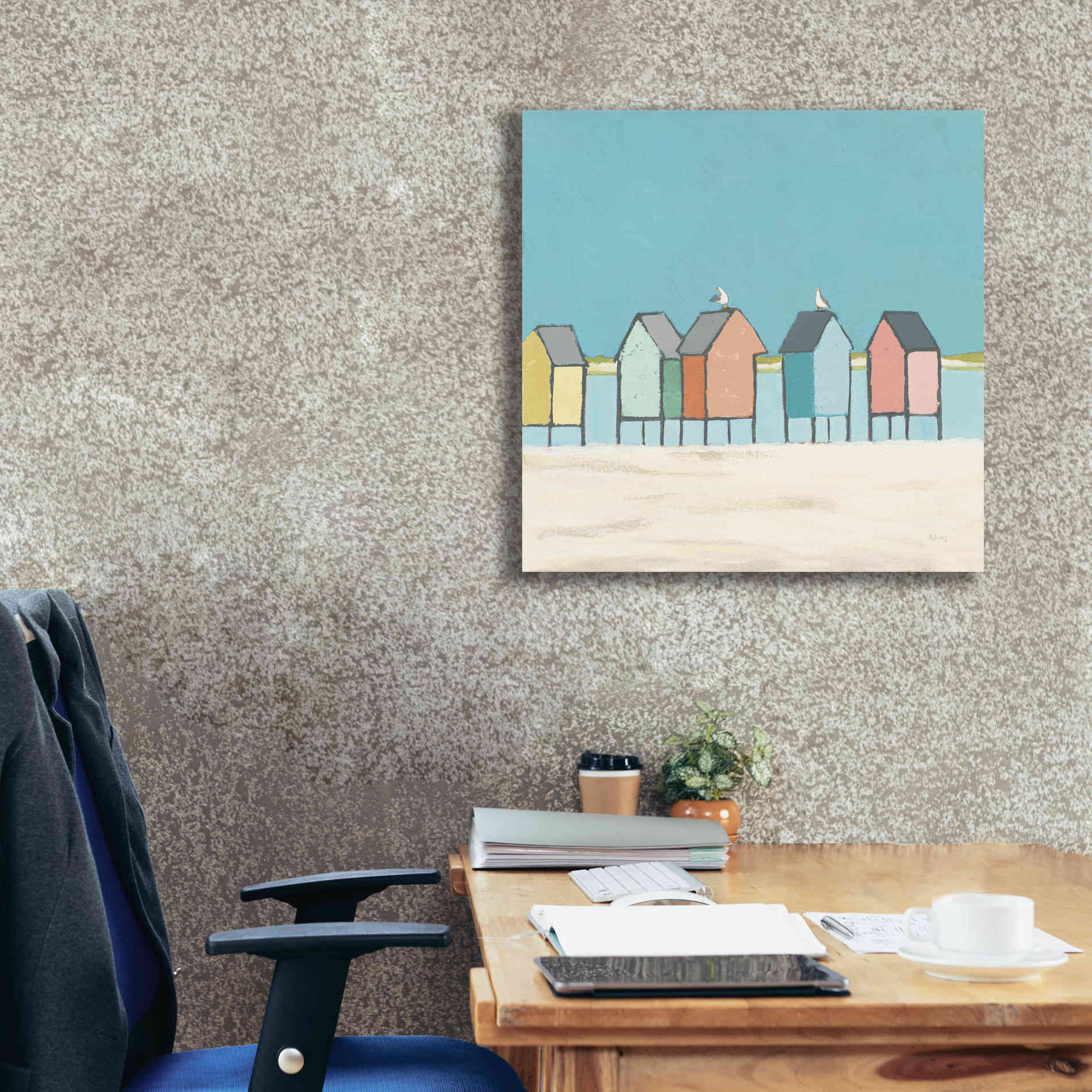 'Cabanas II Pastel' by Phyllis Adams, Canvas Wall Art,26 x 26