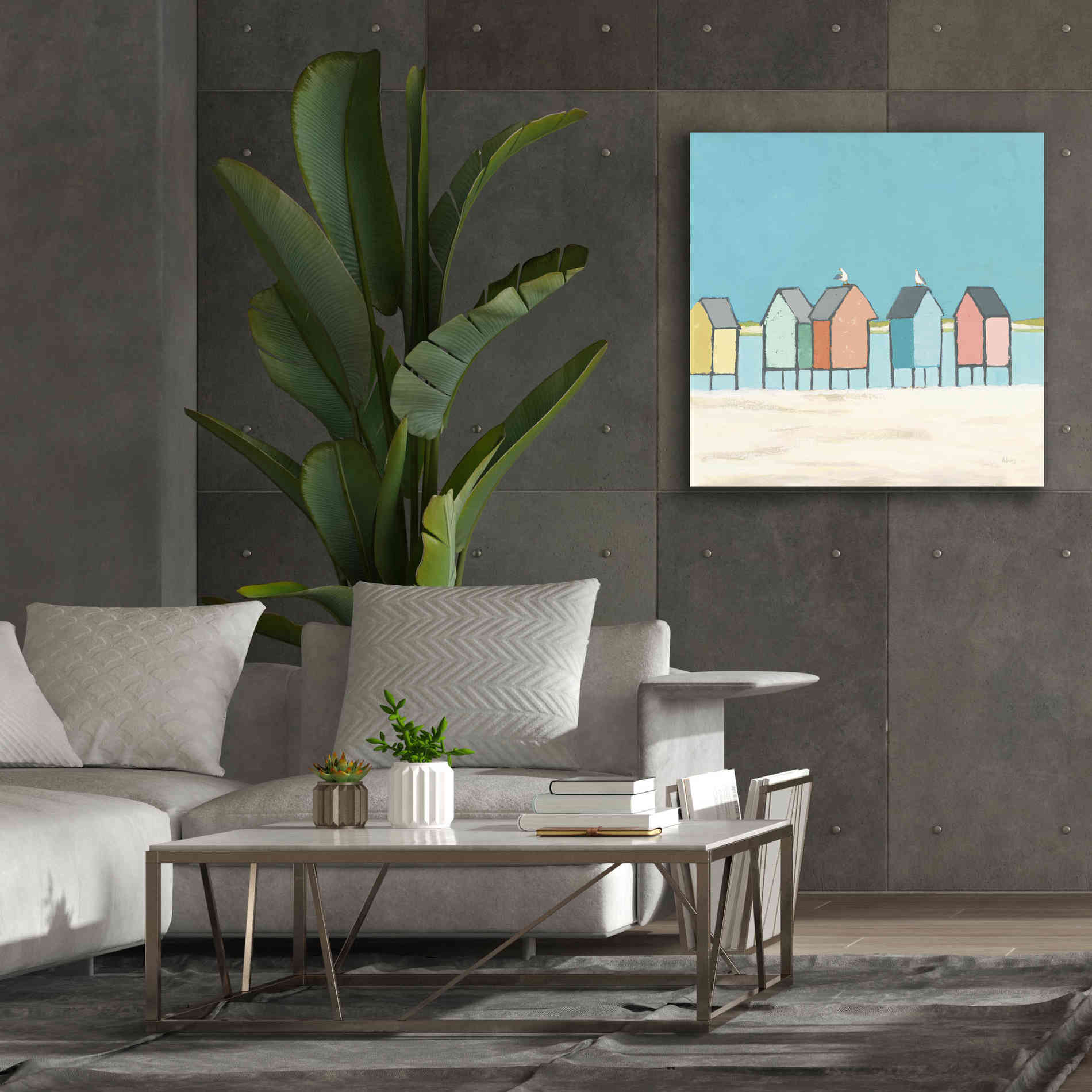 'Cabanas II Pastel' by Phyllis Adams, Canvas Wall Art,37 x 37