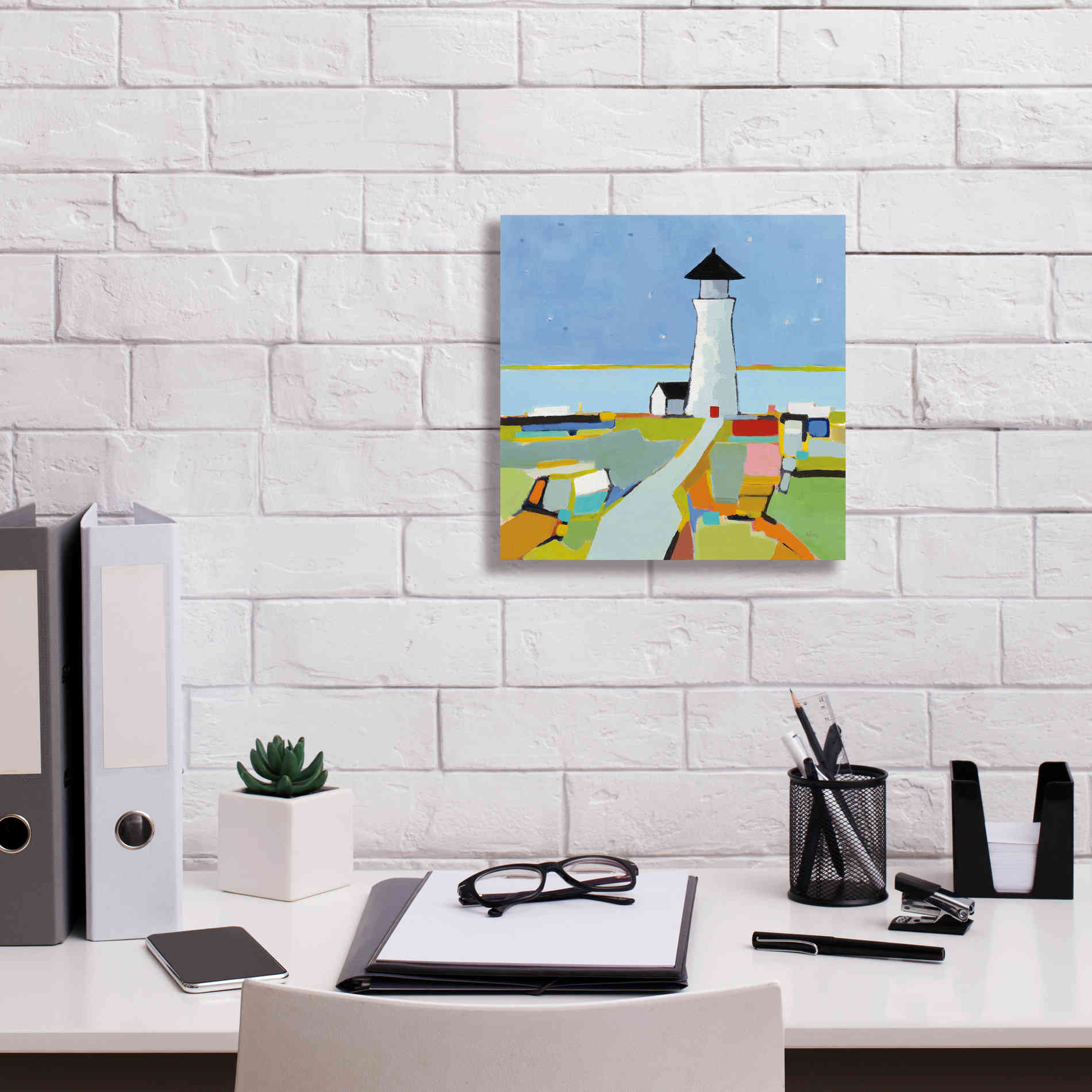 'To the Lighthouse' by Phyllis Adams, Canvas Wall Art,12 x 12