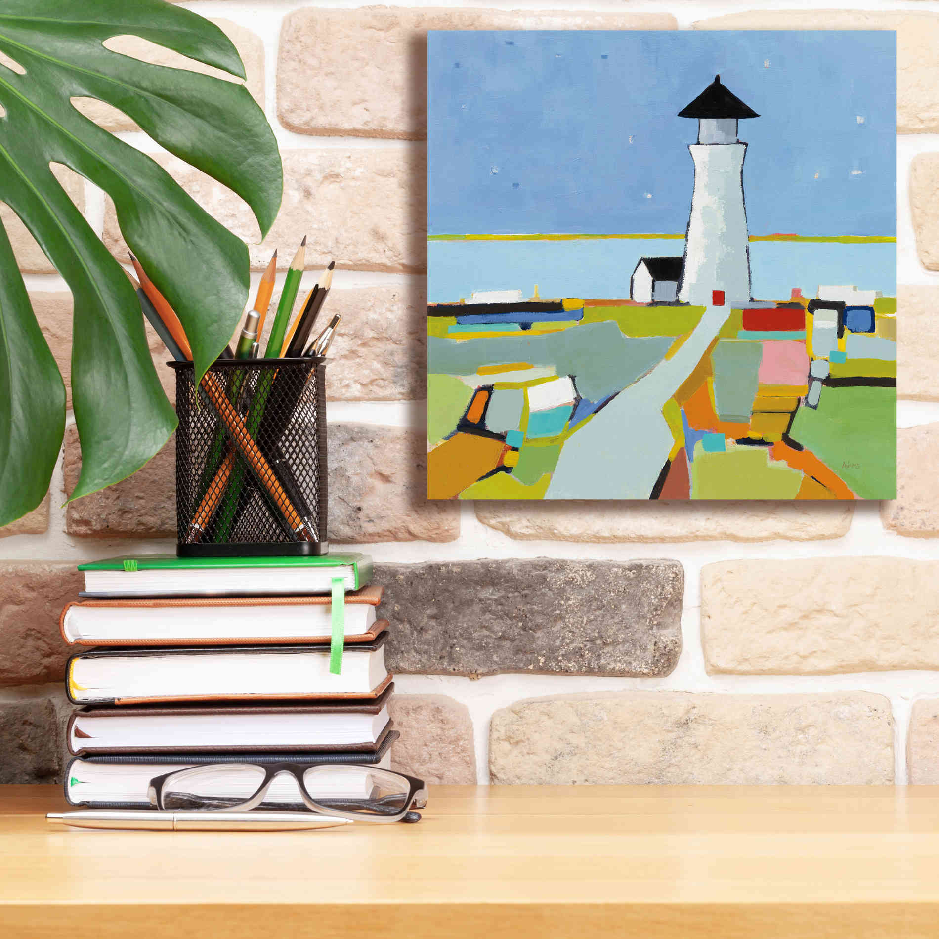 'To the Lighthouse' by Phyllis Adams, Canvas Wall Art,12 x 12