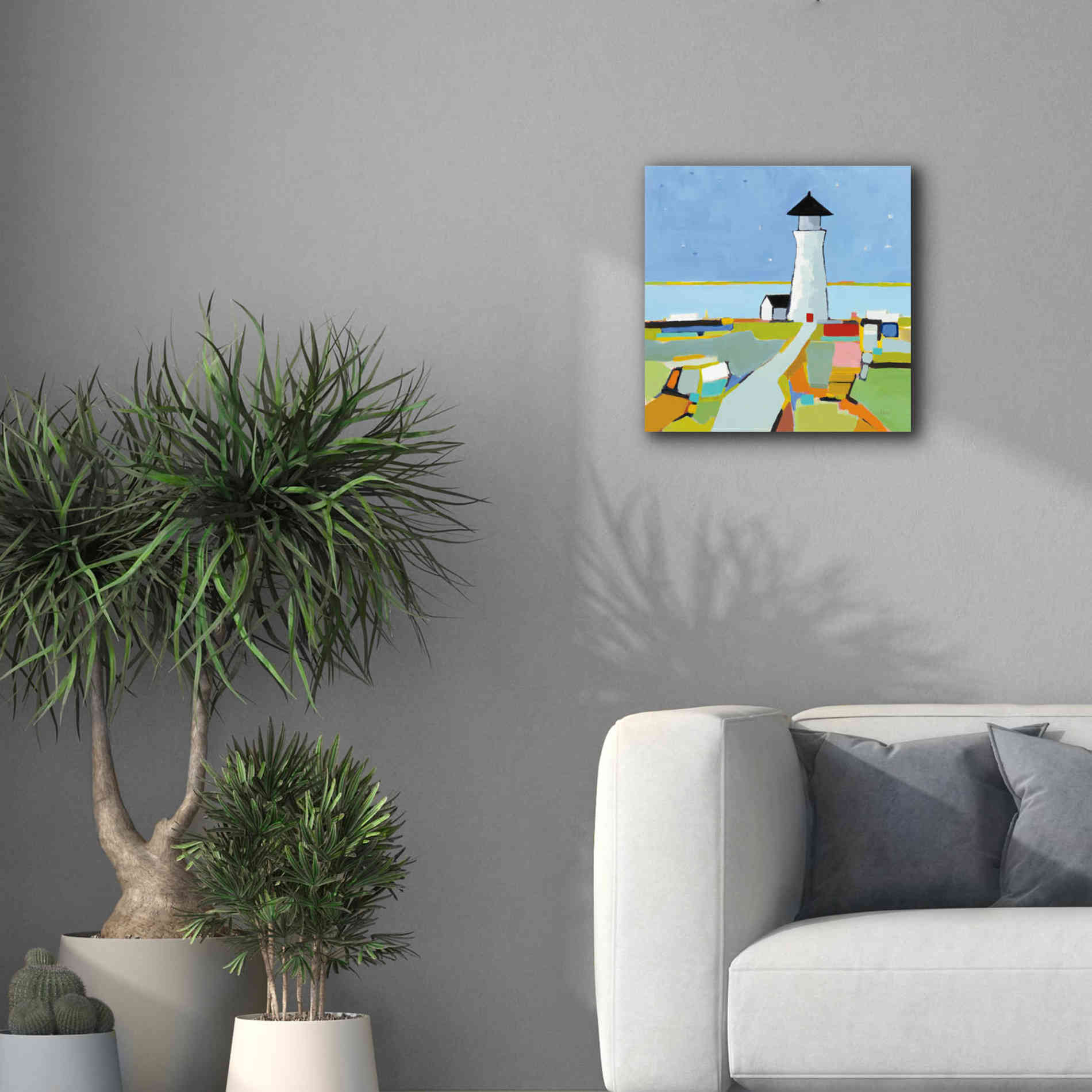 'To the Lighthouse' by Phyllis Adams, Canvas Wall Art,18 x 18
