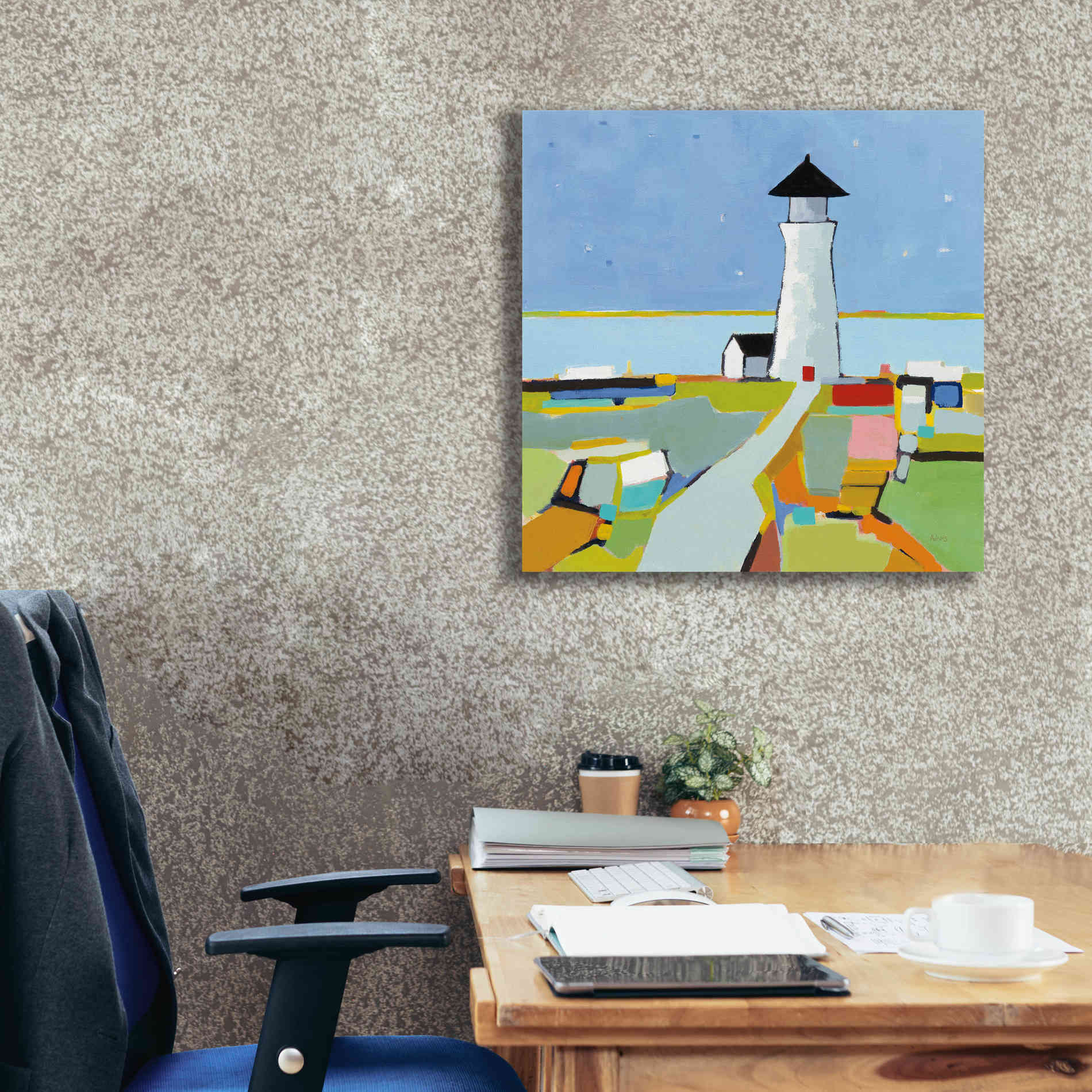 'To the Lighthouse' by Phyllis Adams, Canvas Wall Art,26 x 26