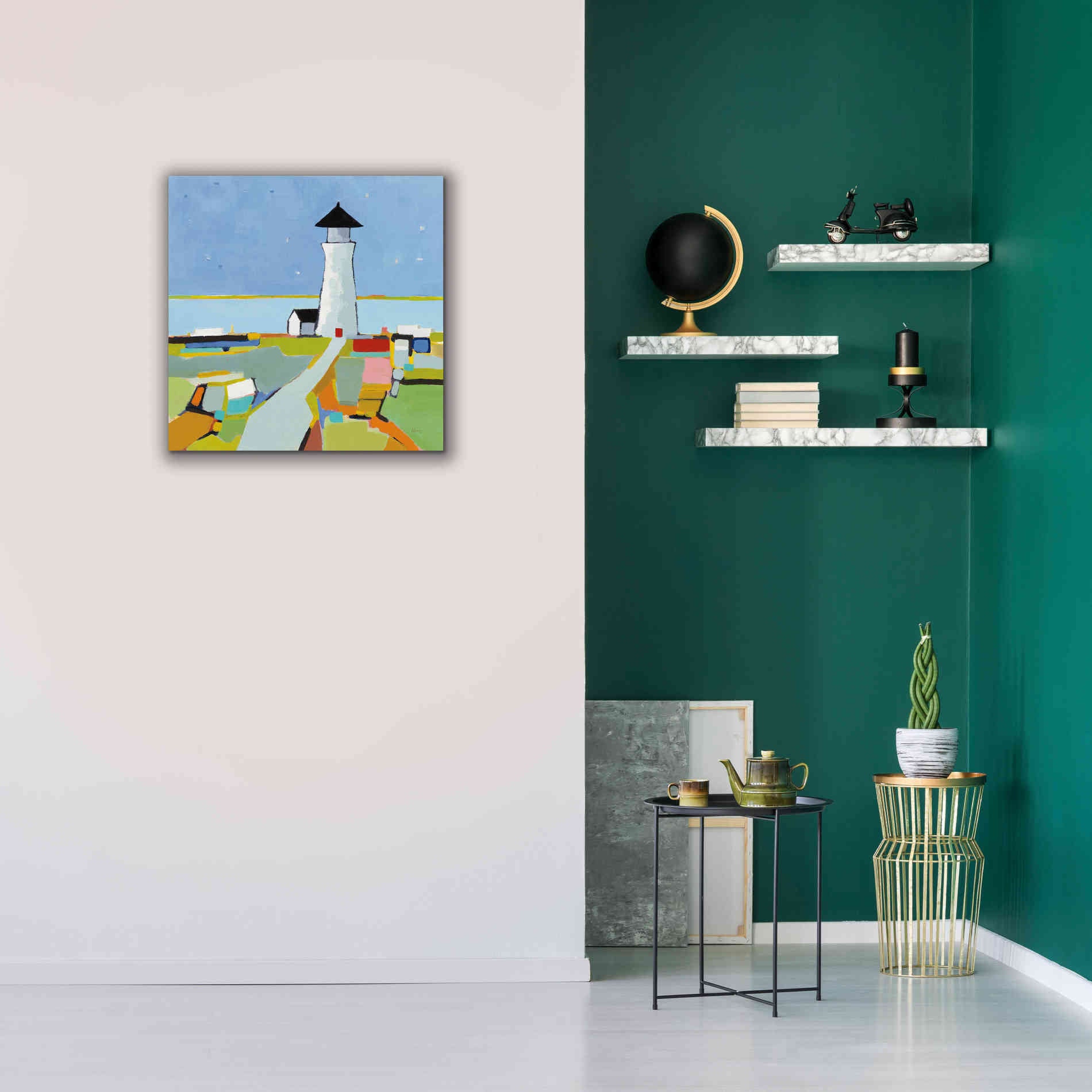 'To the Lighthouse' by Phyllis Adams, Canvas Wall Art,26 x 26