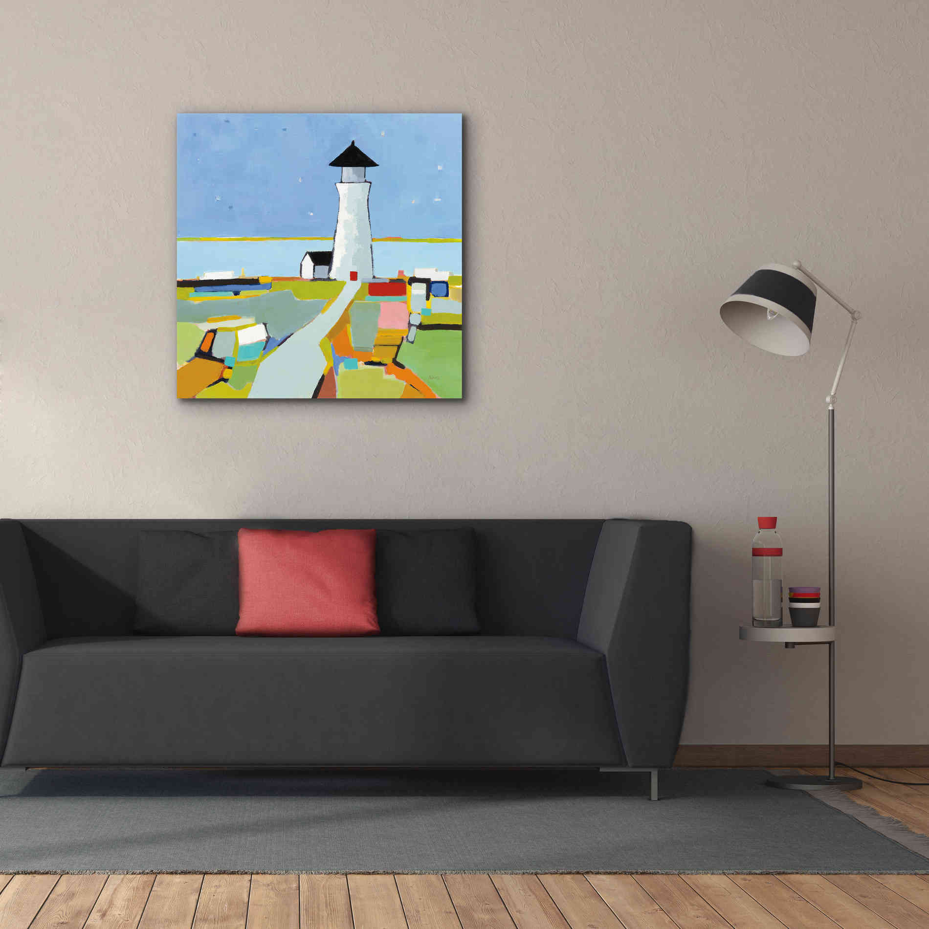 'To the Lighthouse' by Phyllis Adams, Canvas Wall Art,37 x 37