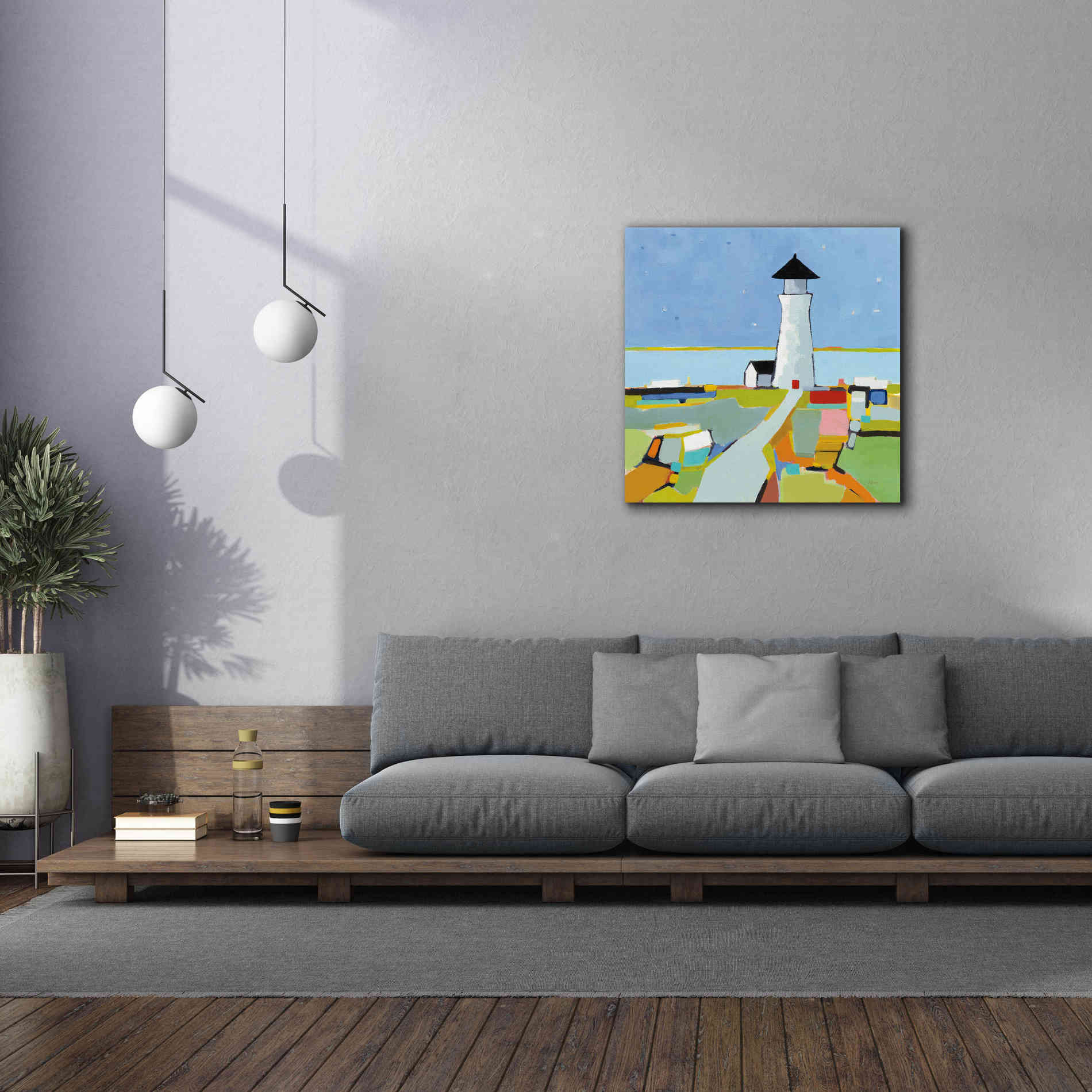 'To the Lighthouse' by Phyllis Adams, Canvas Wall Art,37 x 37