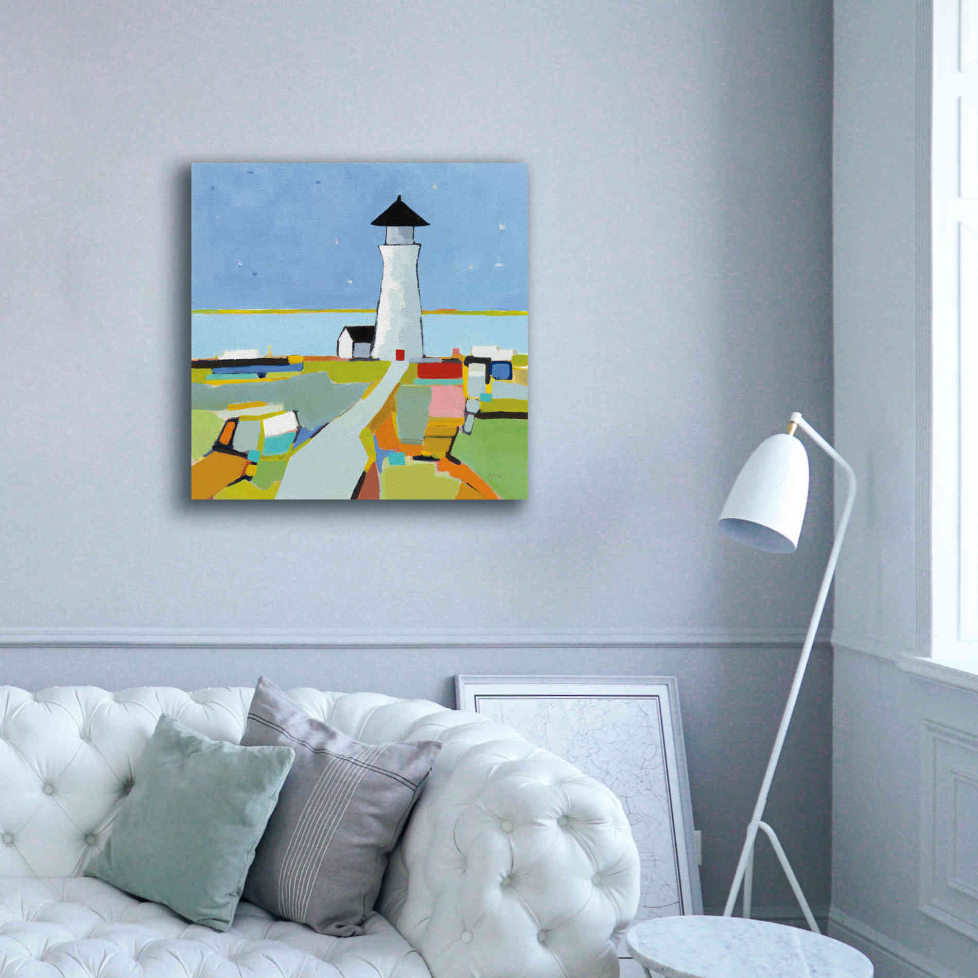 'To the Lighthouse' by Phyllis Adams, Canvas Wall Art,37 x 37