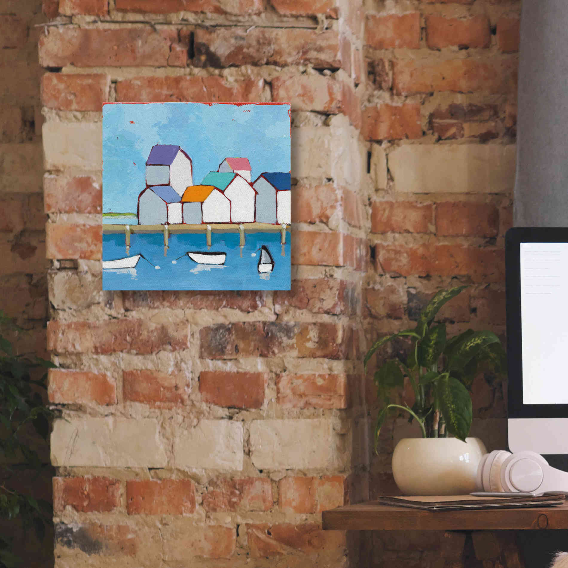 'The Wharf' by Phyllis Adams, Canvas Wall Art,12 x 12