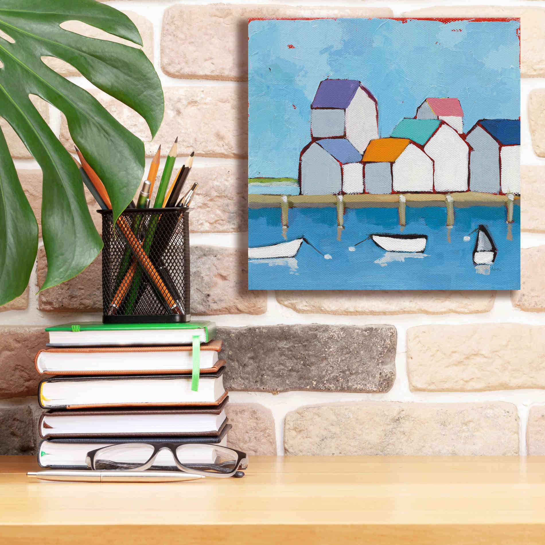 'The Wharf' by Phyllis Adams, Canvas Wall Art,12 x 12