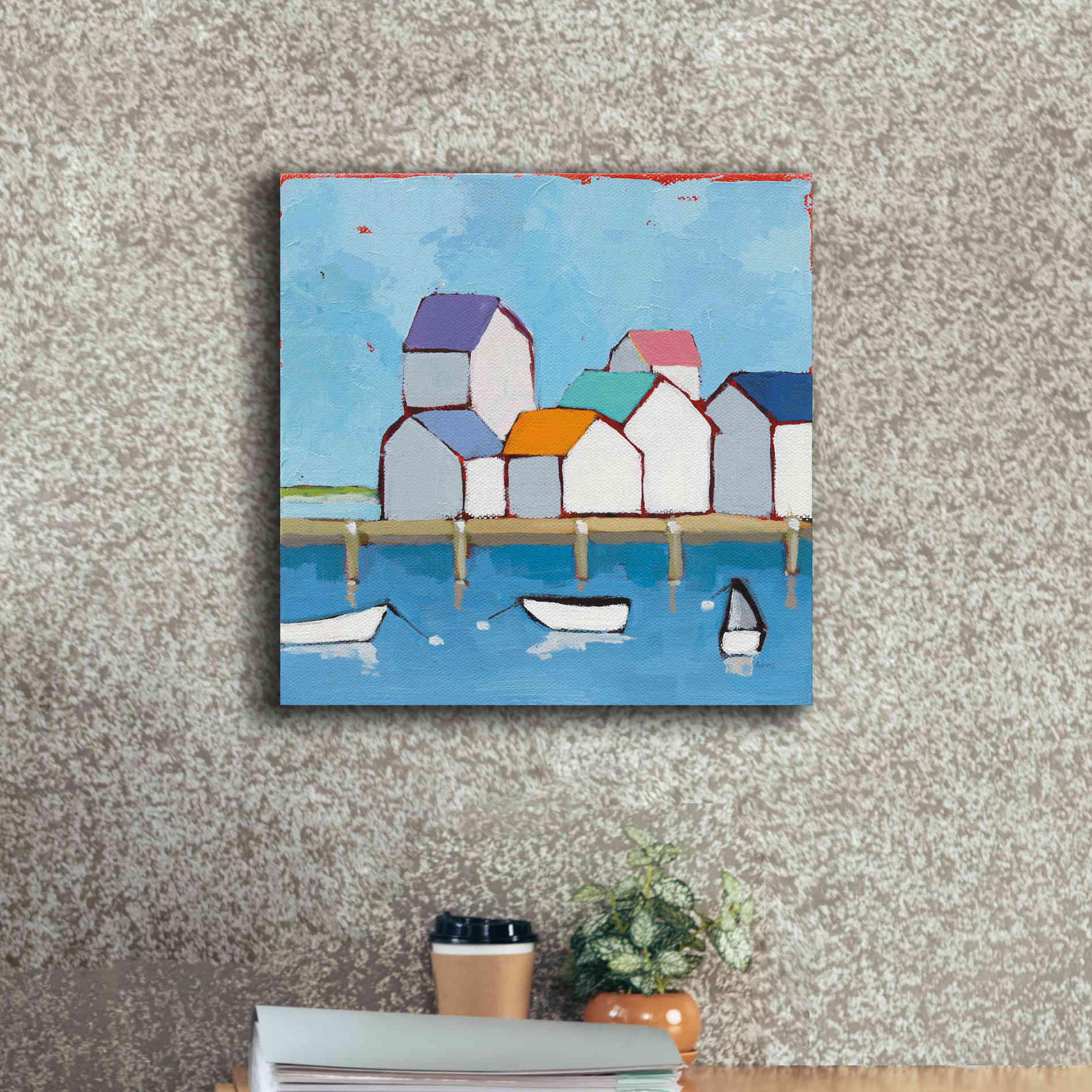 'The Wharf' by Phyllis Adams, Canvas Wall Art,18 x 18