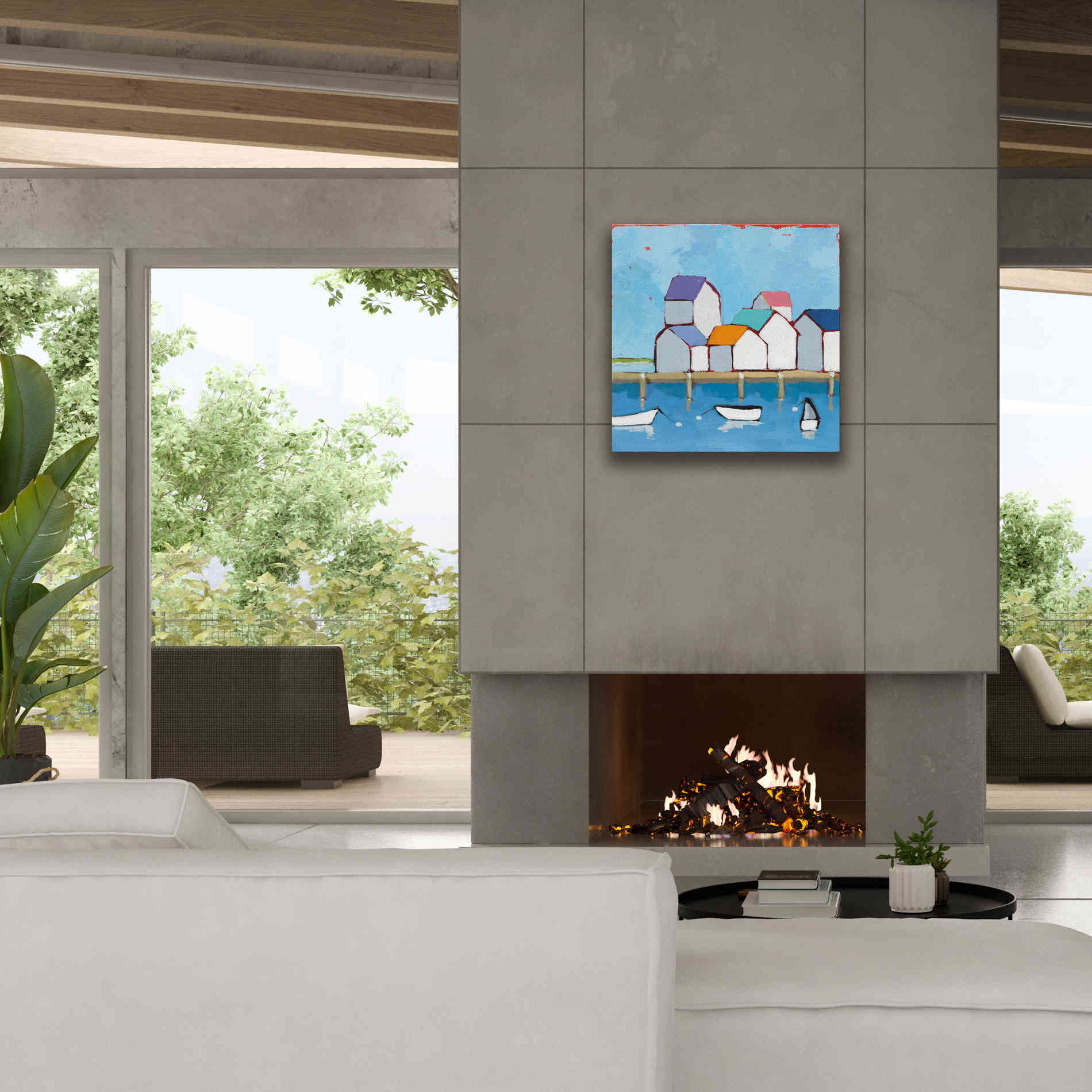 'The Wharf' by Phyllis Adams, Canvas Wall Art,26 x 26