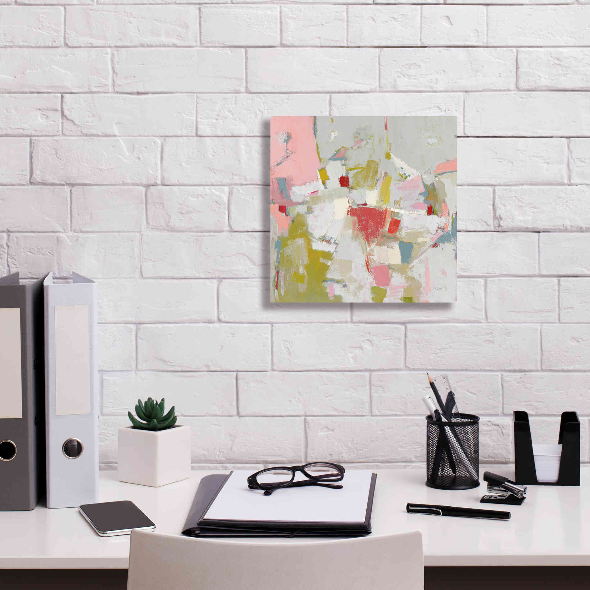 'And All That Jazz Pink' by Phyllis Adams, Canvas Wall Art,12 x 12