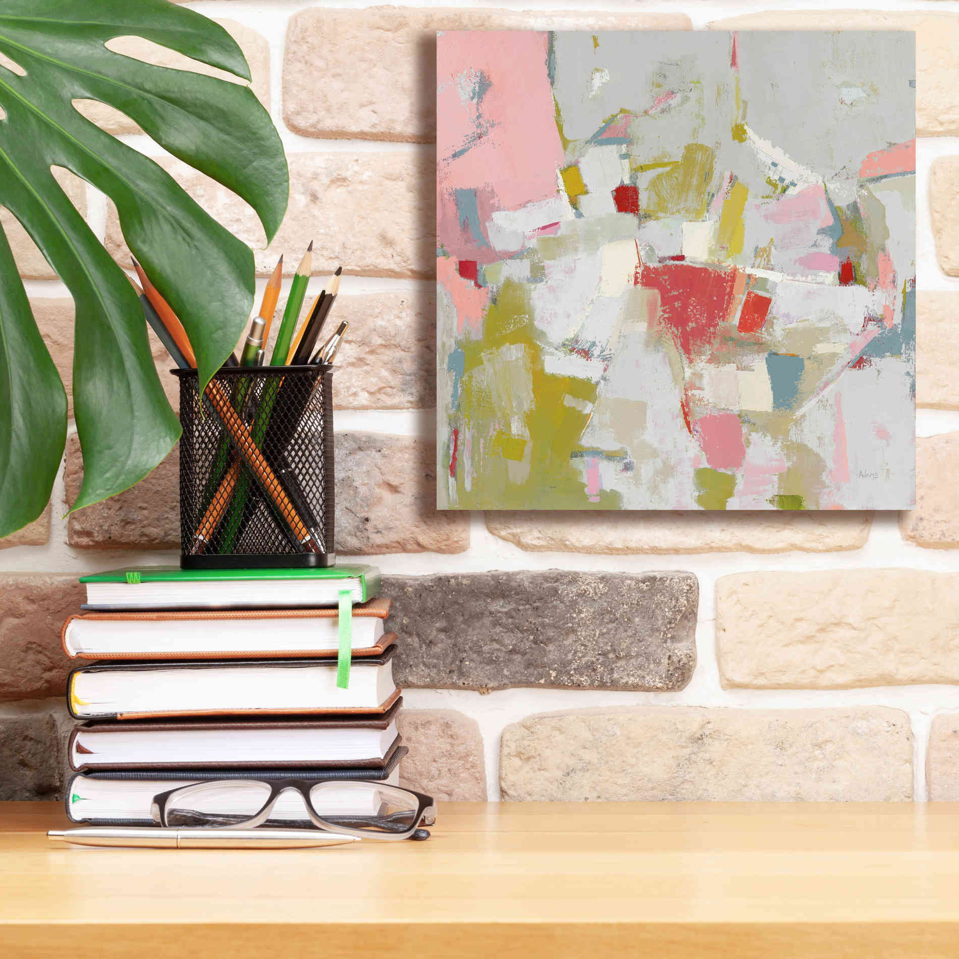 'And All That Jazz Pink' by Phyllis Adams, Canvas Wall Art,12 x 12