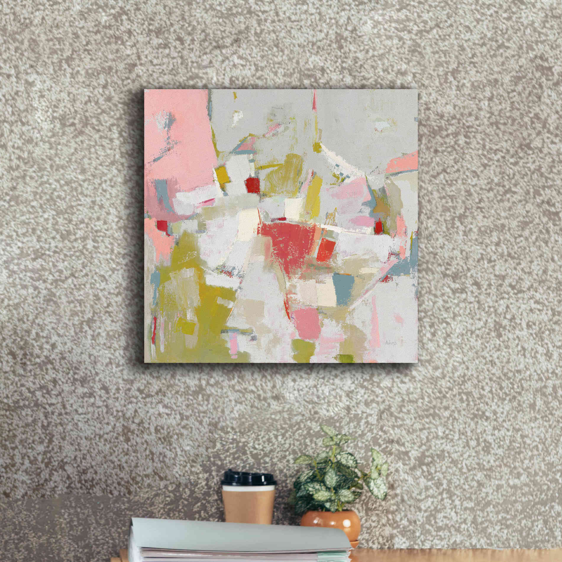 'And All That Jazz Pink' by Phyllis Adams, Canvas Wall Art,18 x 18