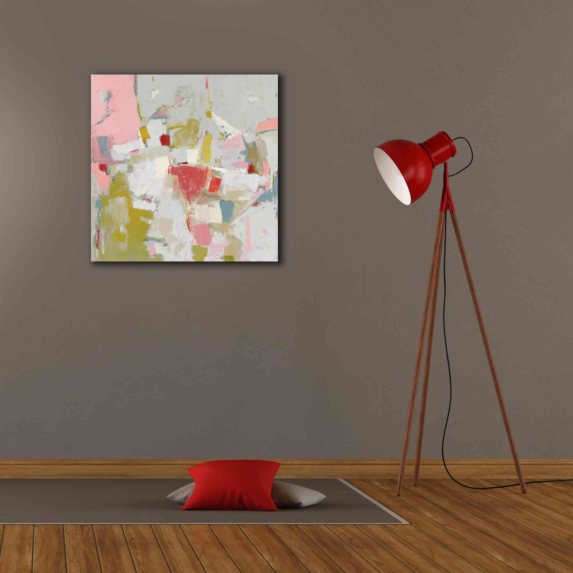 'And All That Jazz Pink' by Phyllis Adams, Canvas Wall Art,26 x 26