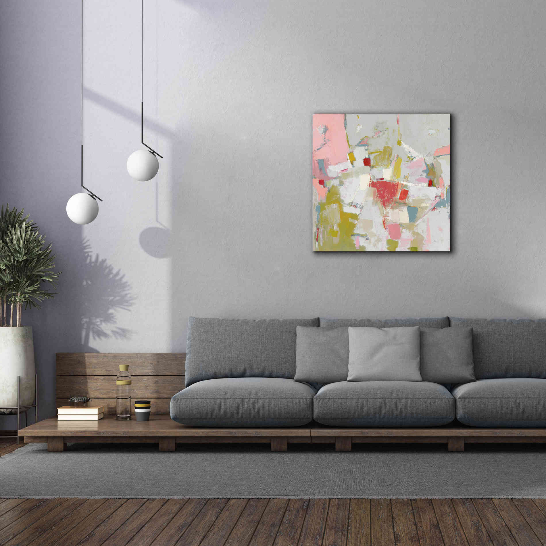 'And All That Jazz Pink' by Phyllis Adams, Canvas Wall Art,37 x 37