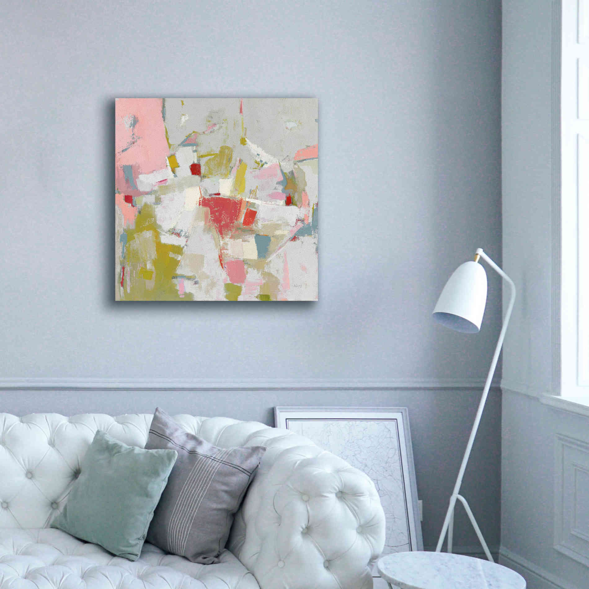 'And All That Jazz Pink' by Phyllis Adams, Canvas Wall Art,37 x 37