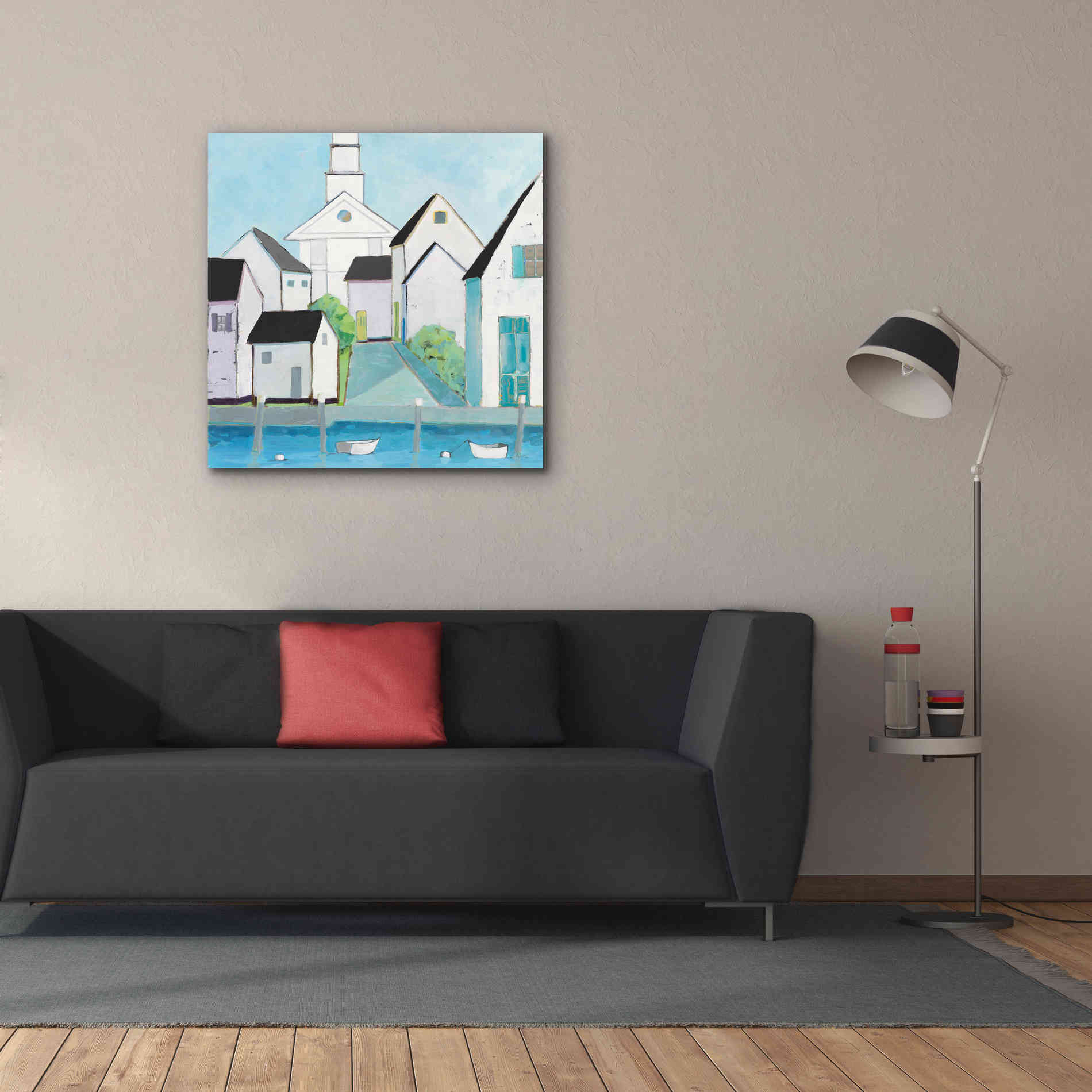 'Harbor Town III No Sign Light' by Phyllis Adams, Canvas Wall Art,37 x 37