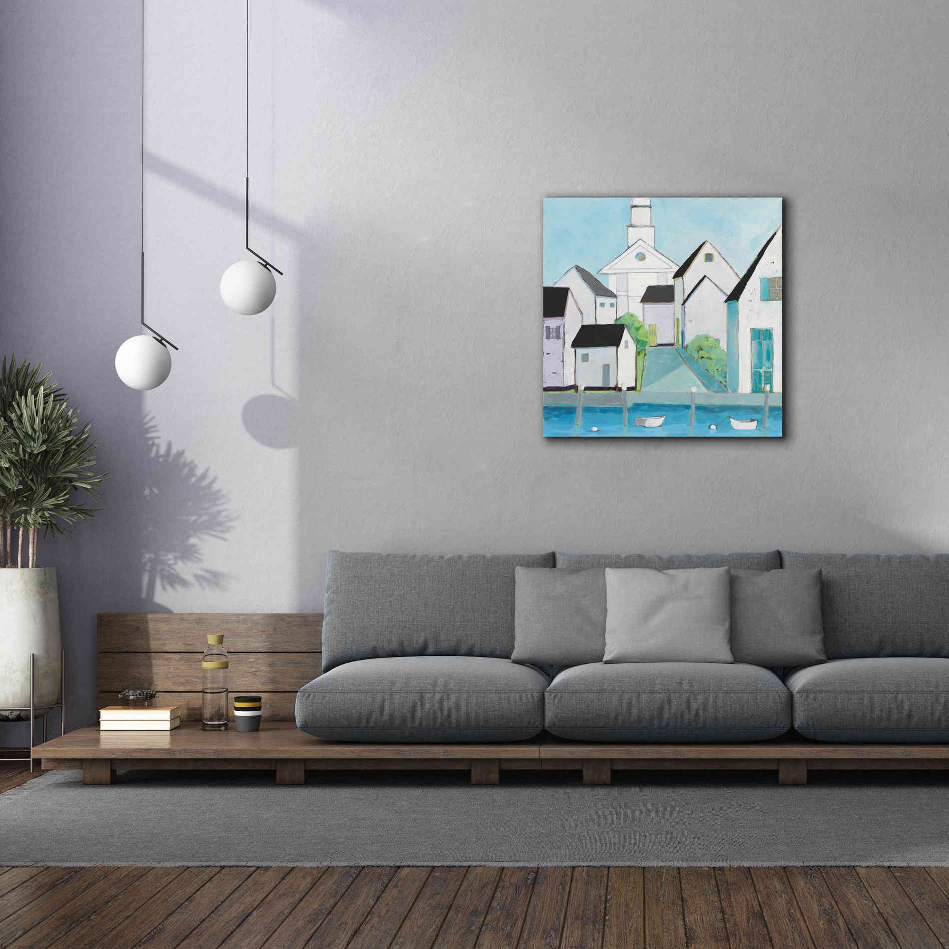 'Harbor Town III No Sign Light' by Phyllis Adams, Canvas Wall Art,37 x 37