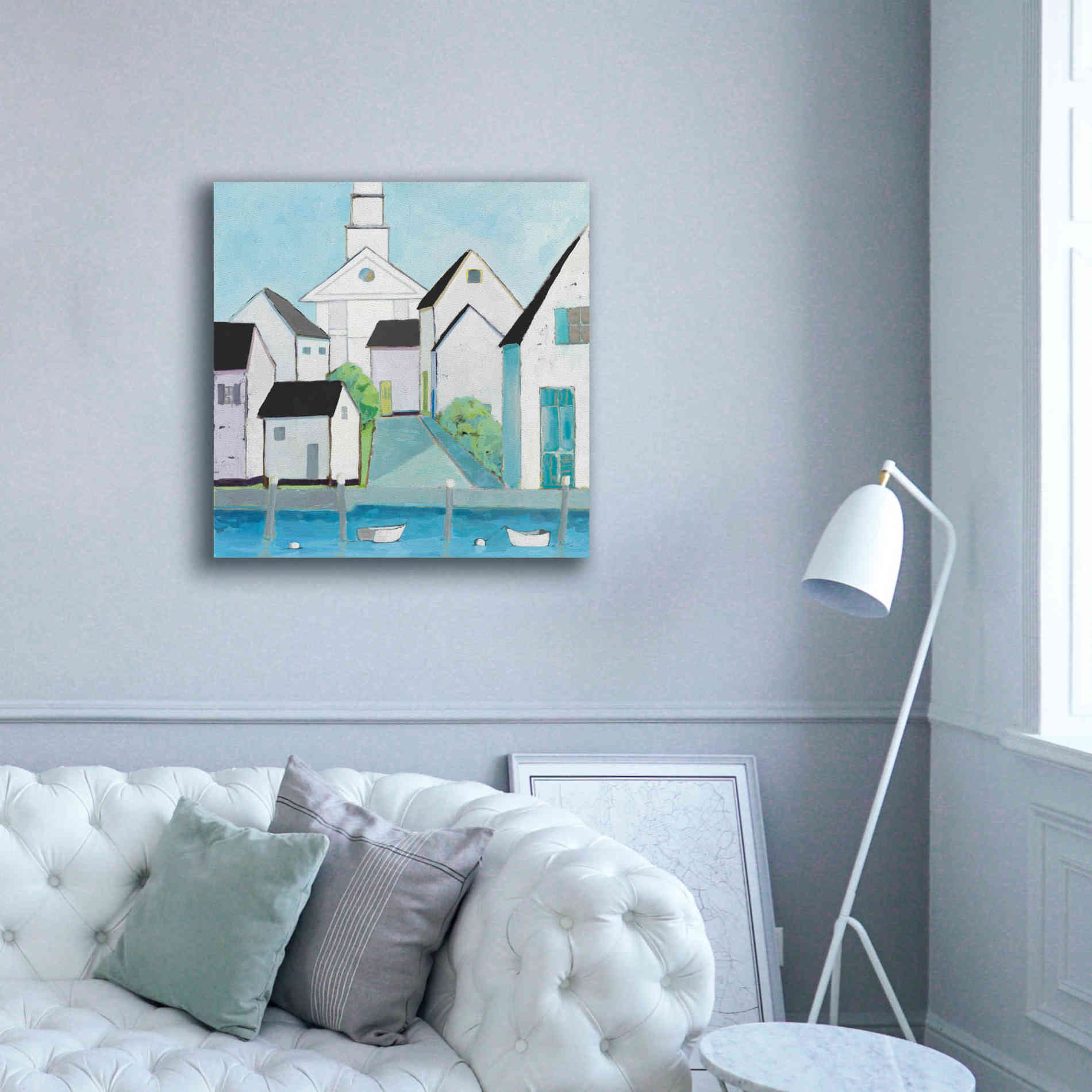 'Harbor Town III No Sign Light' by Phyllis Adams, Canvas Wall Art,37 x 37