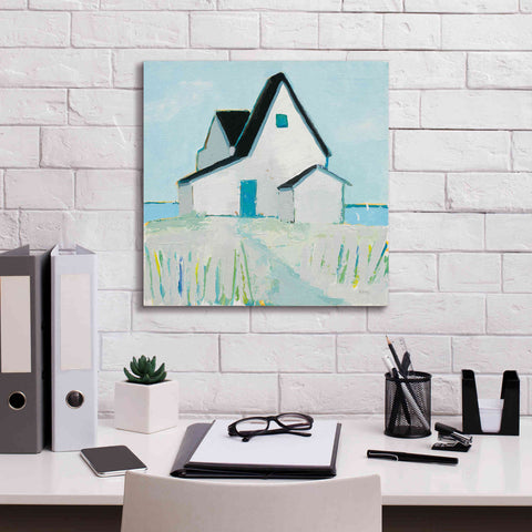 Image of 'Cottage by the Sea Neutral' by Phyllis Adams, Canvas Wall Art,18 x 18