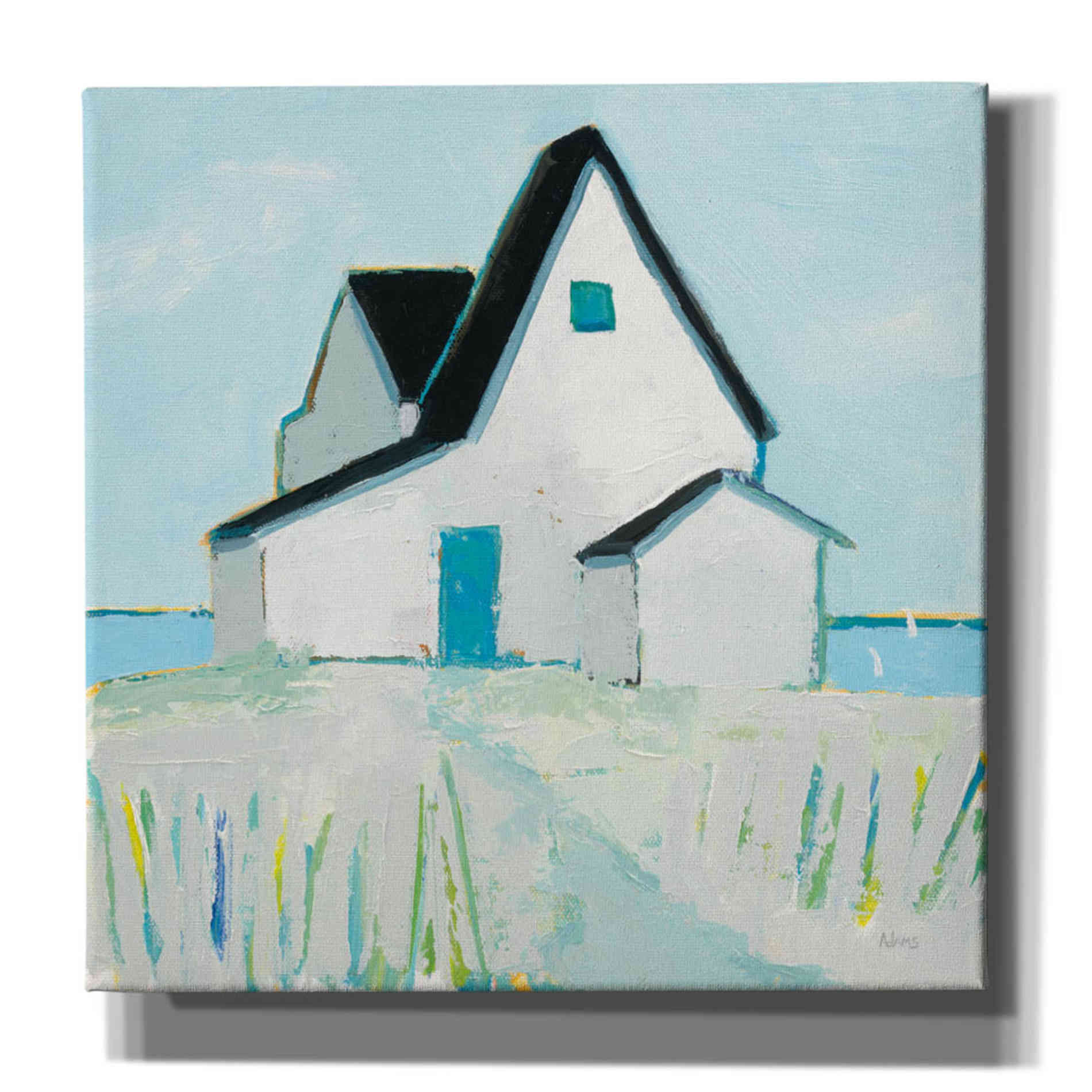 'Cottage by the Sea Neutral' by Phyllis Adams, Canvas Wall Art