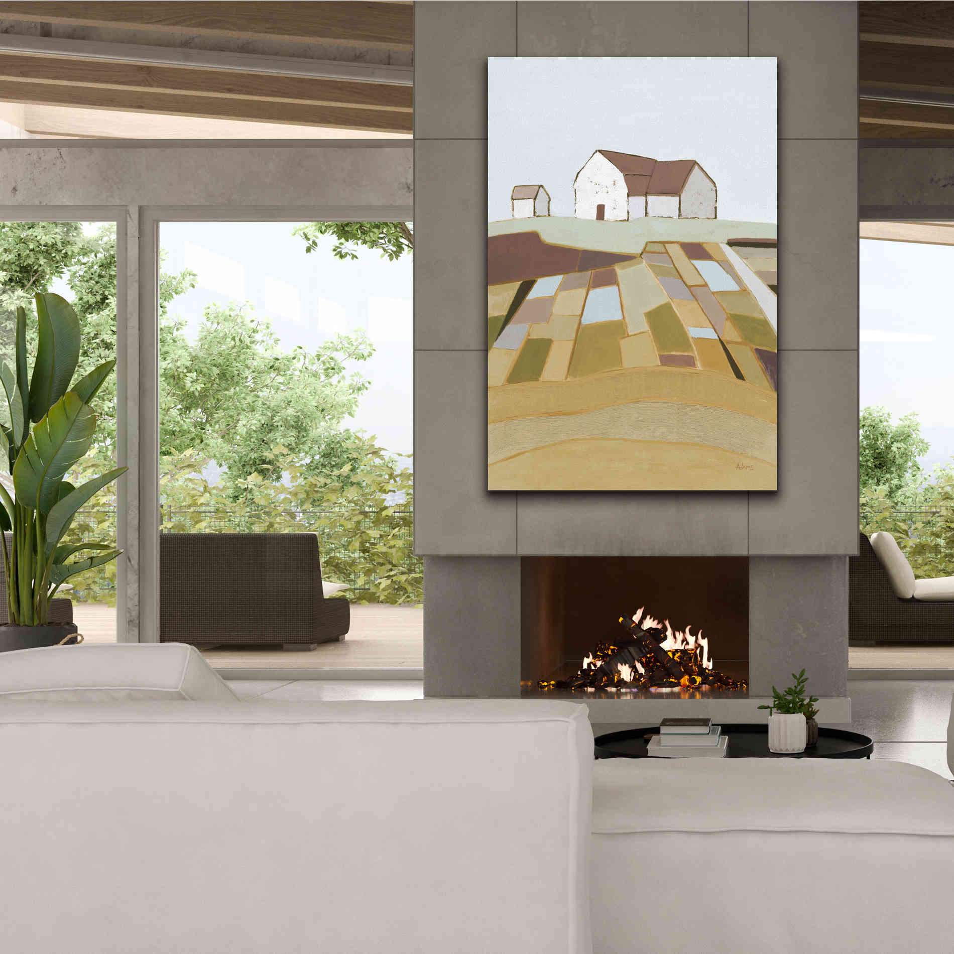 'Field of Dreams Neutral' by Phyllis Adams, Canvas Wall Art,40 x 60