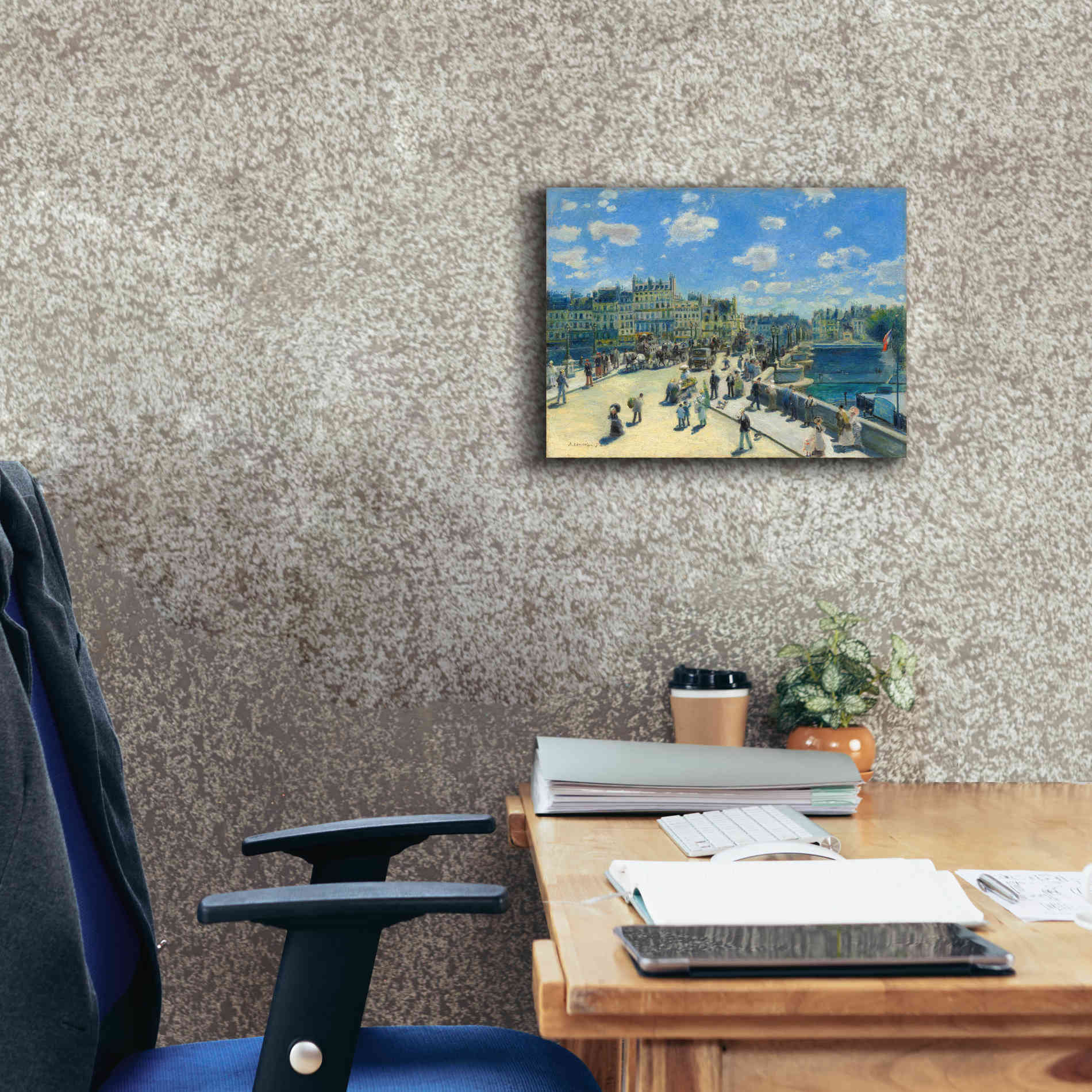 'Pont Neuf' by Pierre-Auguste Renoir,  Canvas Wall Art,16 x 12