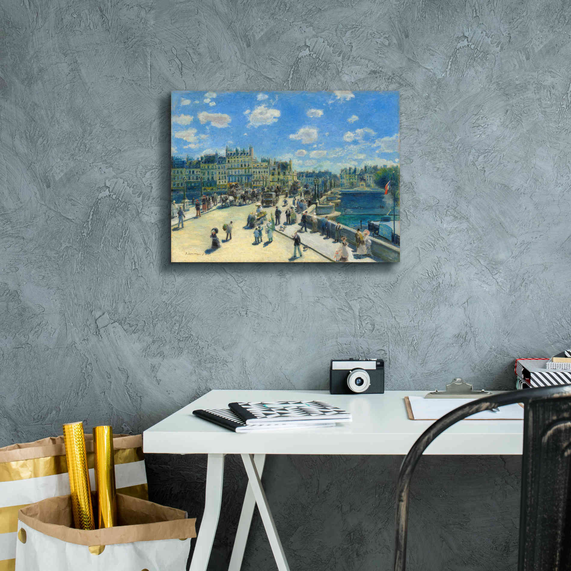 'Pont Neuf' by Pierre-Auguste Renoir,  Canvas Wall Art,16 x 12
