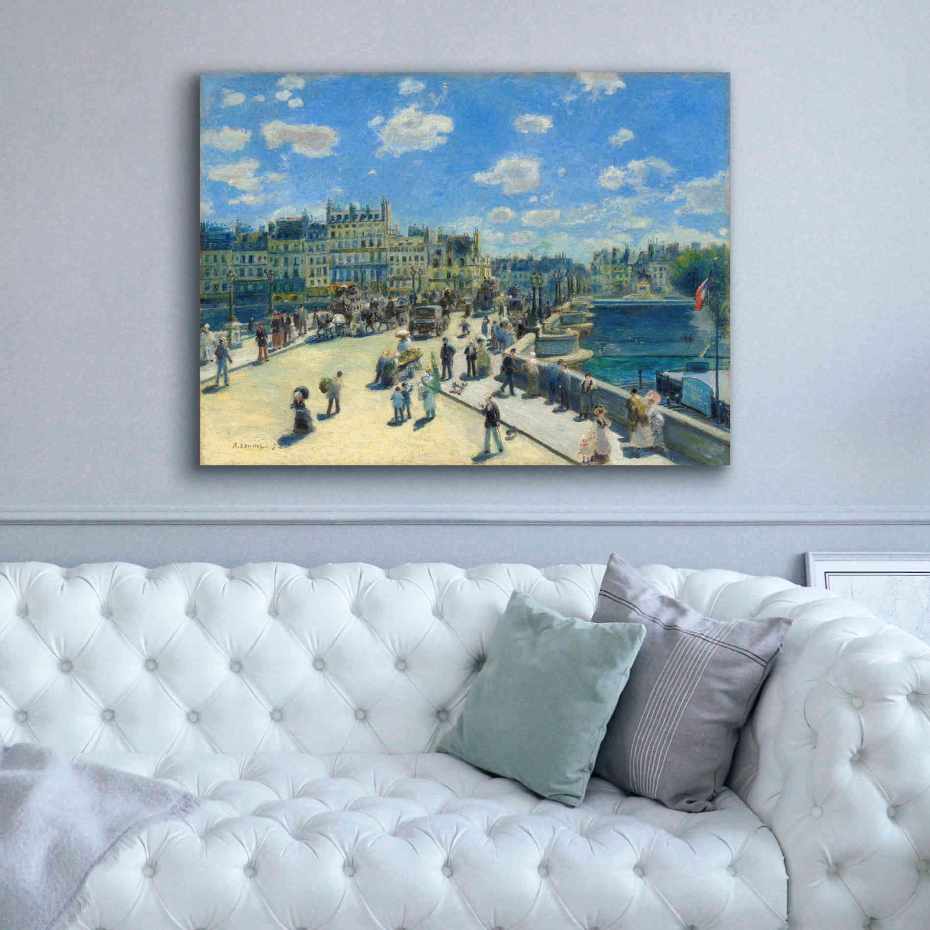 'Pont Neuf' by Pierre-Auguste Renoir,  Canvas Wall Art,54 x 40