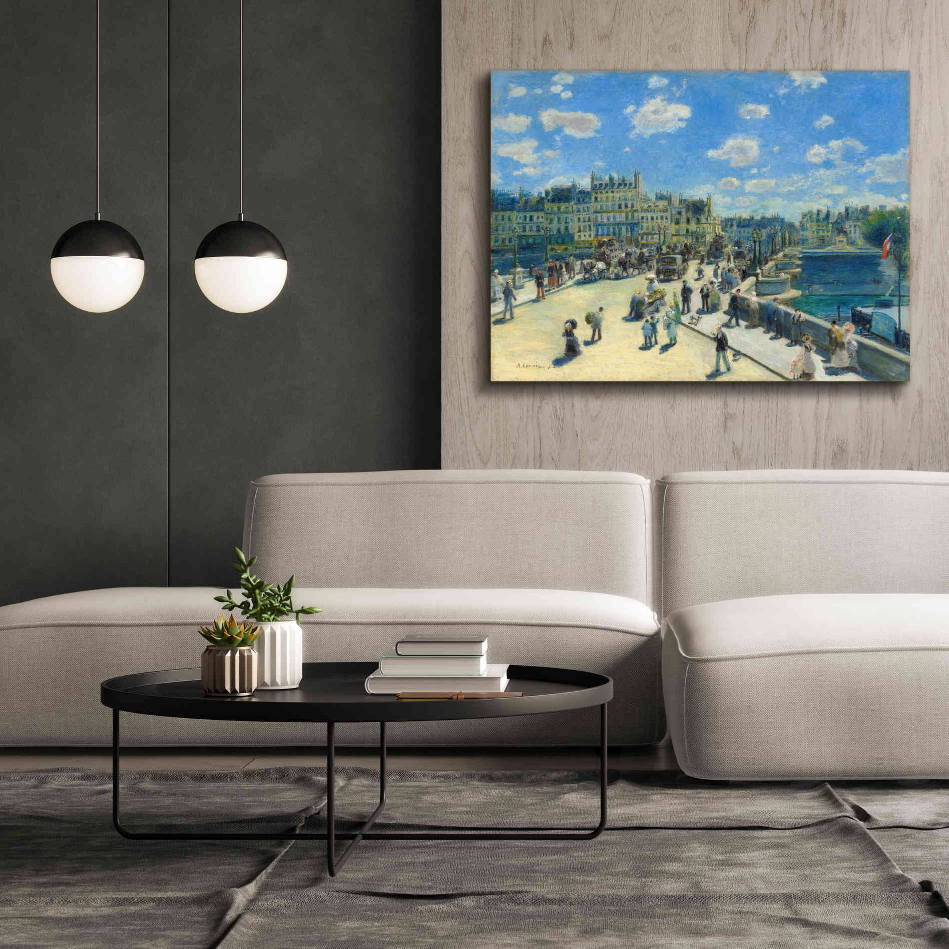 'Pont Neuf' by Pierre-Auguste Renoir,  Canvas Wall Art,54 x 40