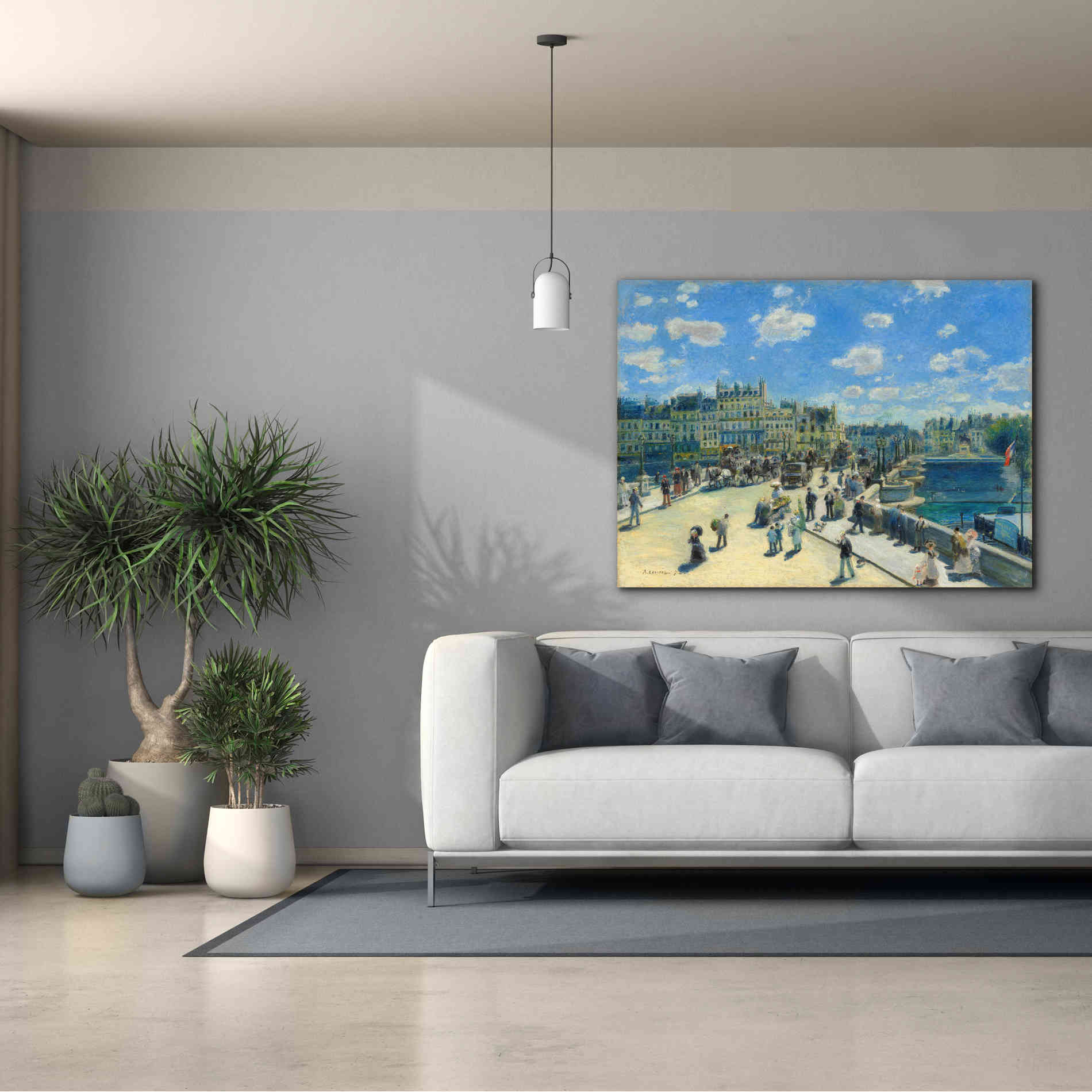 'Pont Neuf' by Pierre-Auguste Renoir,  Canvas Wall Art,54 x 40