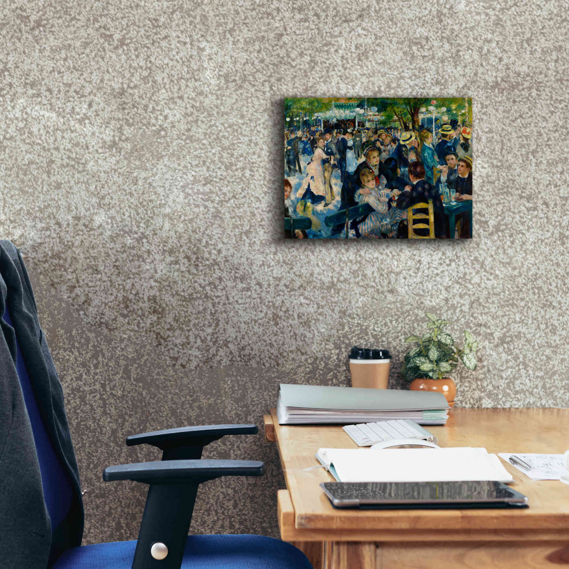 'Dance at Le moulin de la Galette' by Pierre-Auguste Renoir,  Canvas Wall Art,16 x 12
