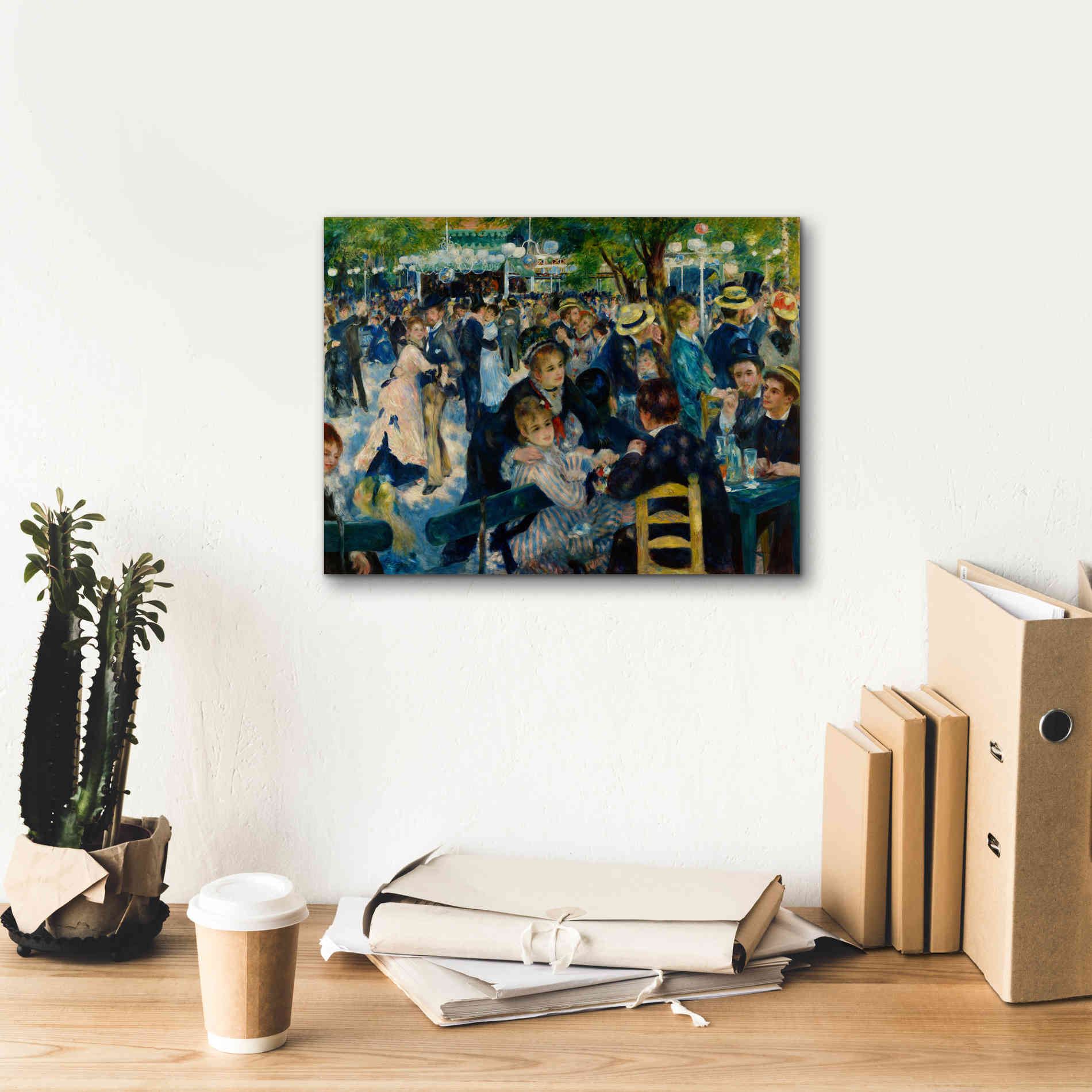 'Dance at Le moulin de la Galette' by Pierre-Auguste Renoir,  Canvas Wall Art,16 x 12