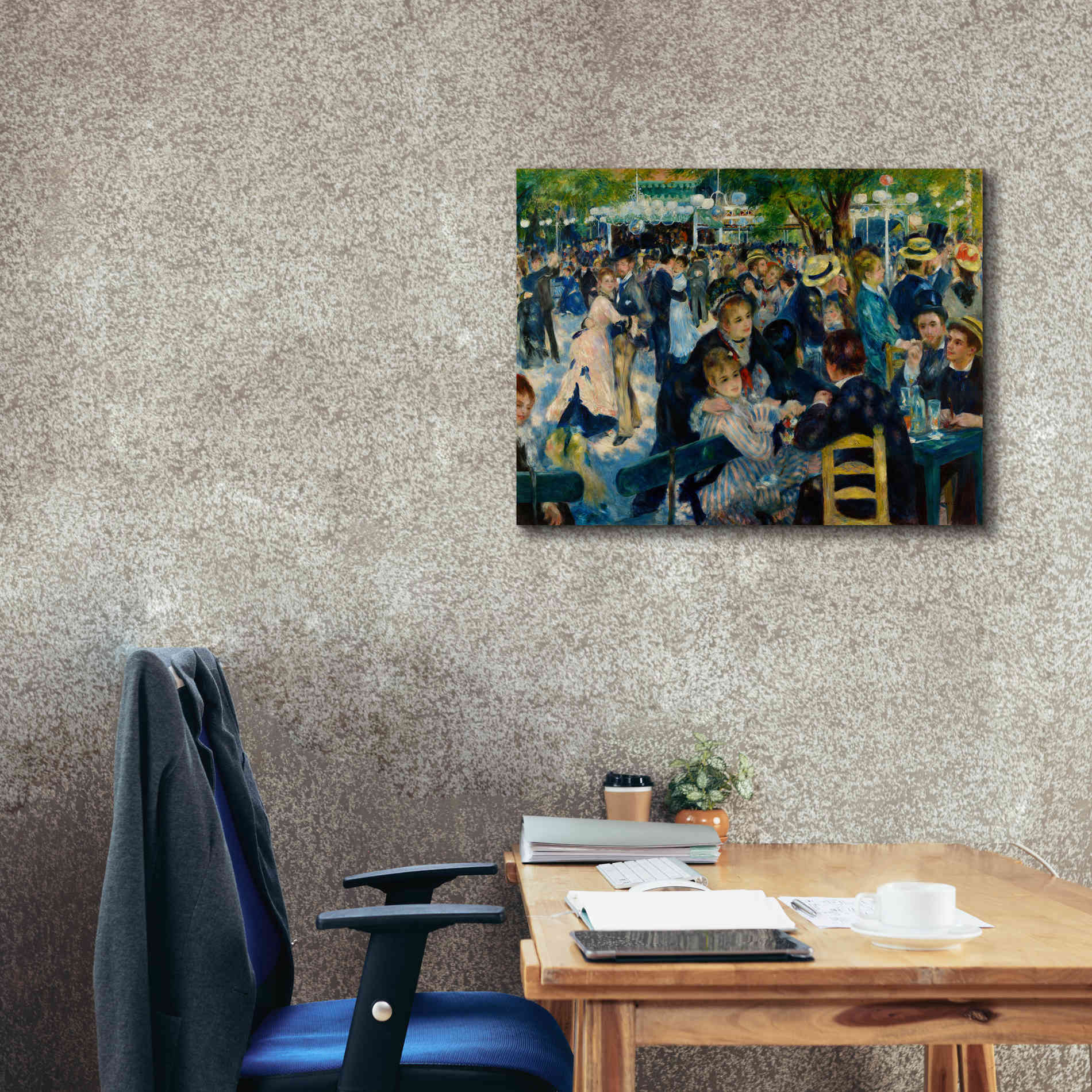 'Dance at Le moulin de la Galette' by Pierre-Auguste Renoir,  Canvas Wall Art,34 x 26