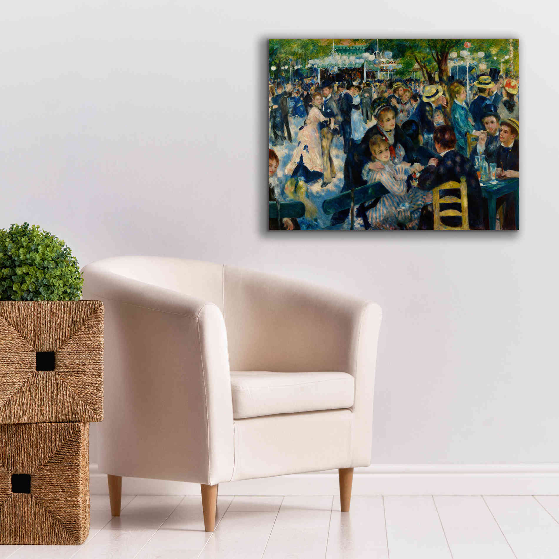 'Dance at Le moulin de la Galette' by Pierre-Auguste Renoir,  Canvas Wall Art,34 x 26