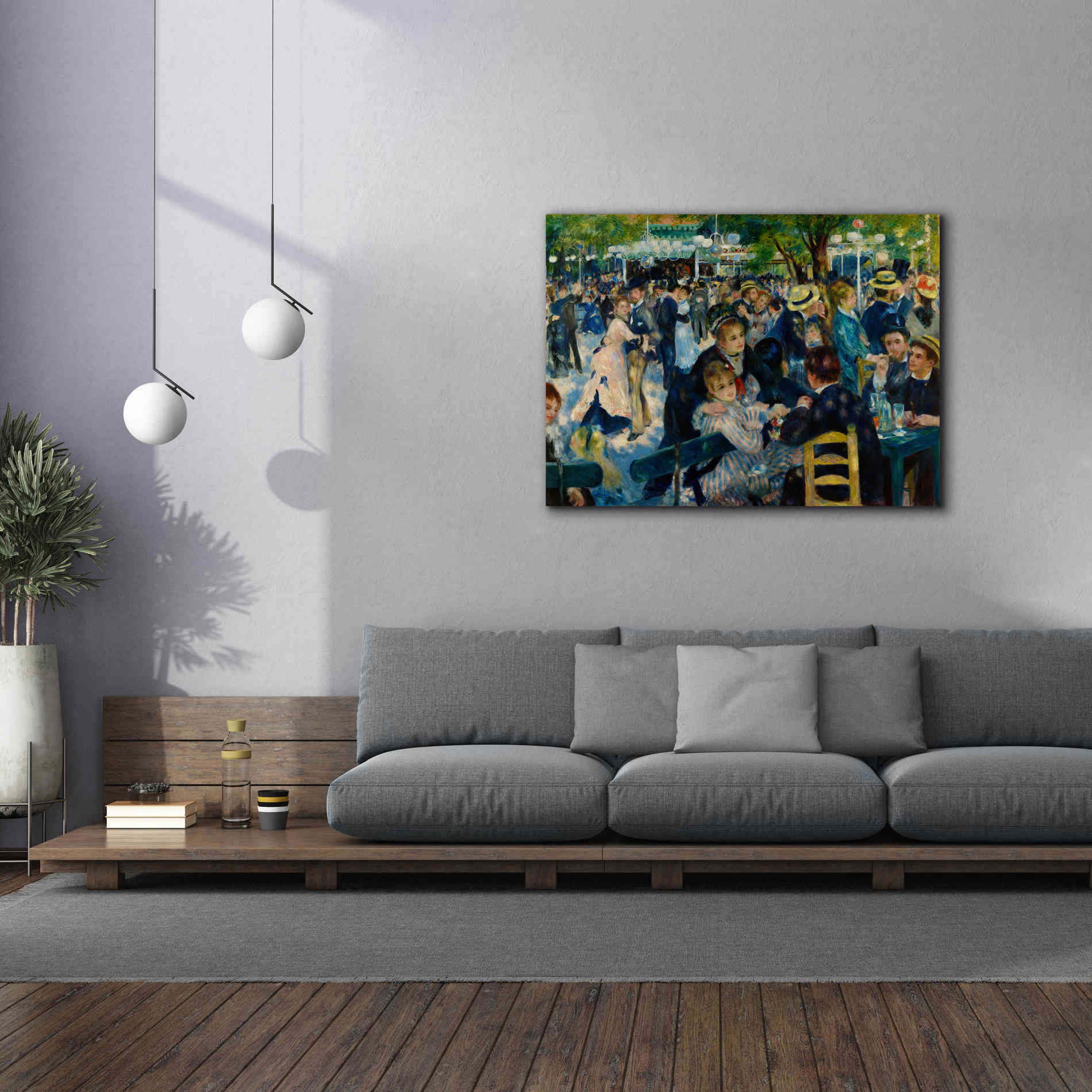 'Dance at Le moulin de la Galette' by Pierre-Auguste Renoir,  Canvas Wall Art,54 x 40