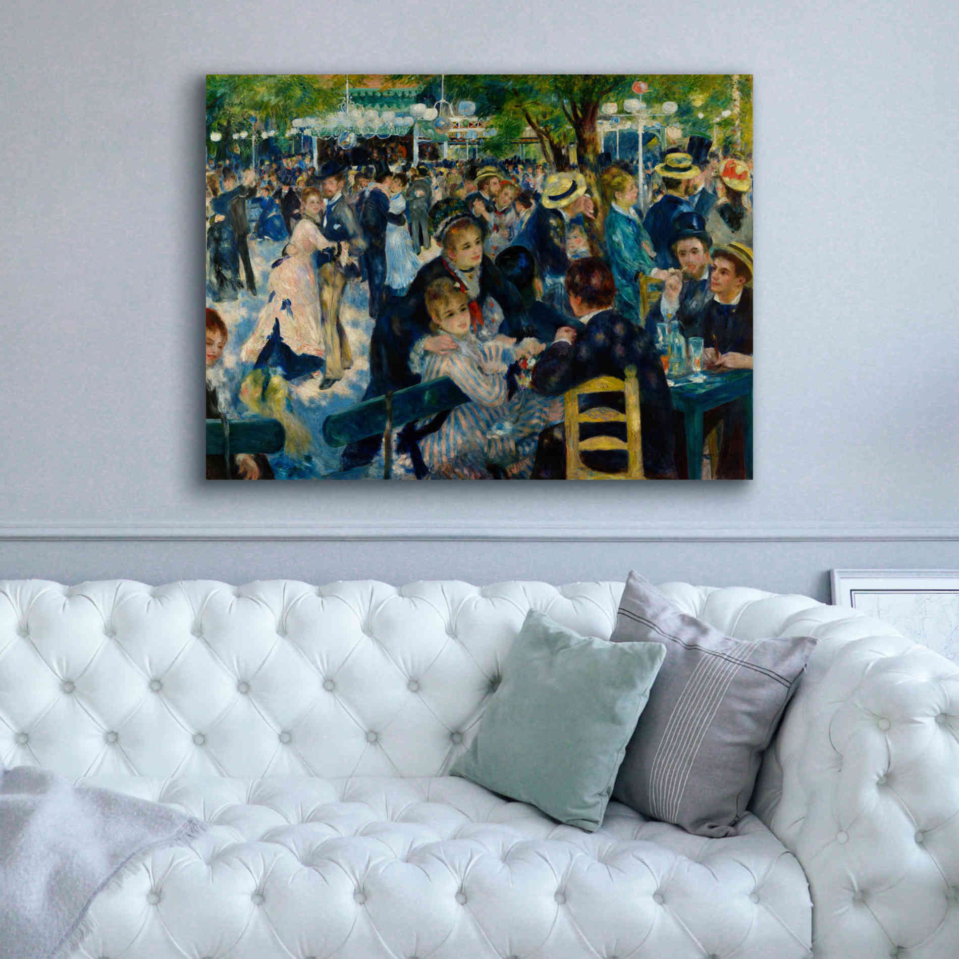 'Dance at Le moulin de la Galette' by Pierre-Auguste Renoir,  Canvas Wall Art,54 x 40