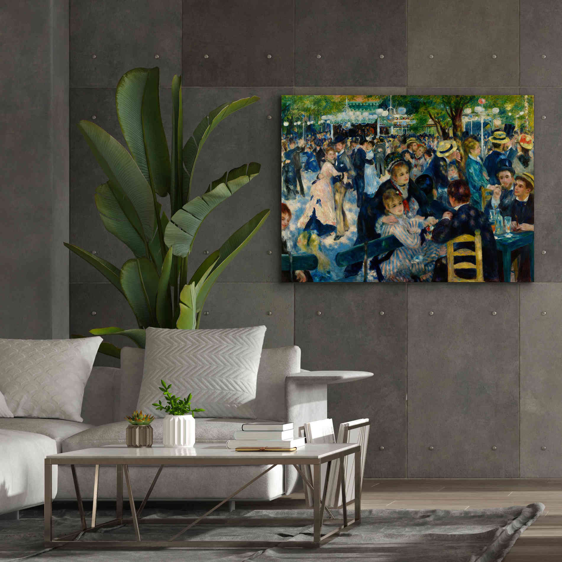 'Dance at Le moulin de la Galette' by Pierre-Auguste Renoir,  Canvas Wall Art,54 x 40