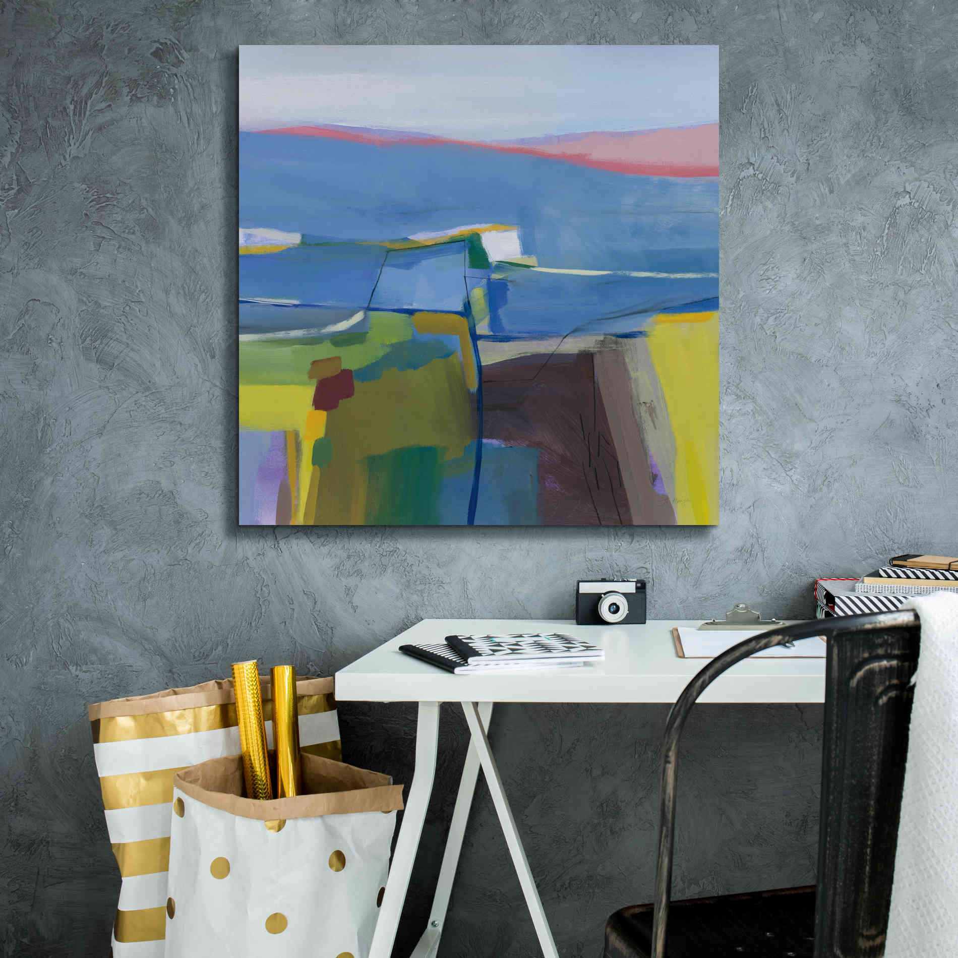'Hill Side' by Jo Maye, Canvas Wall Art,26 x 26