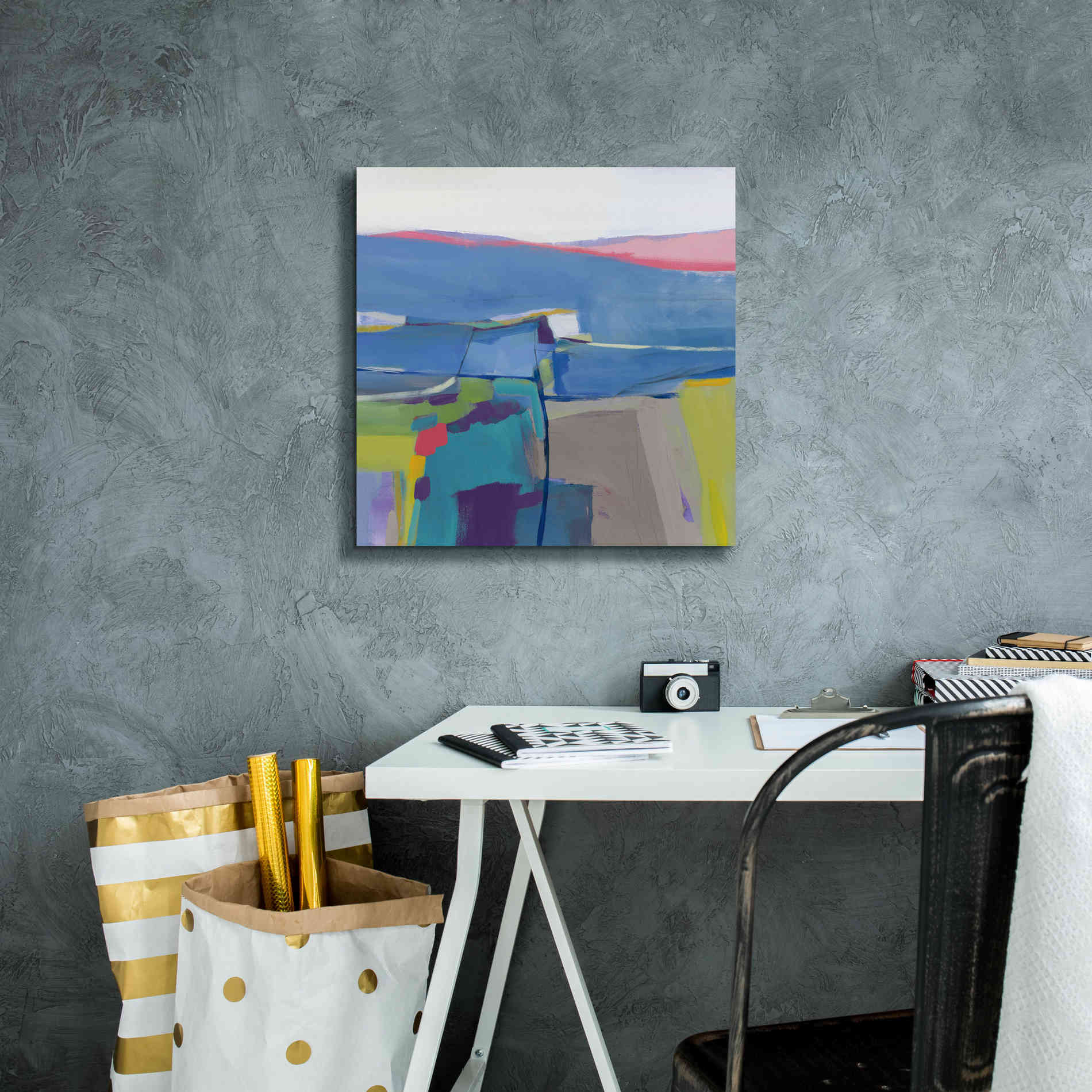 'Hill Side Bright' by Jo Maye, Canvas Wall Art,18 x 18