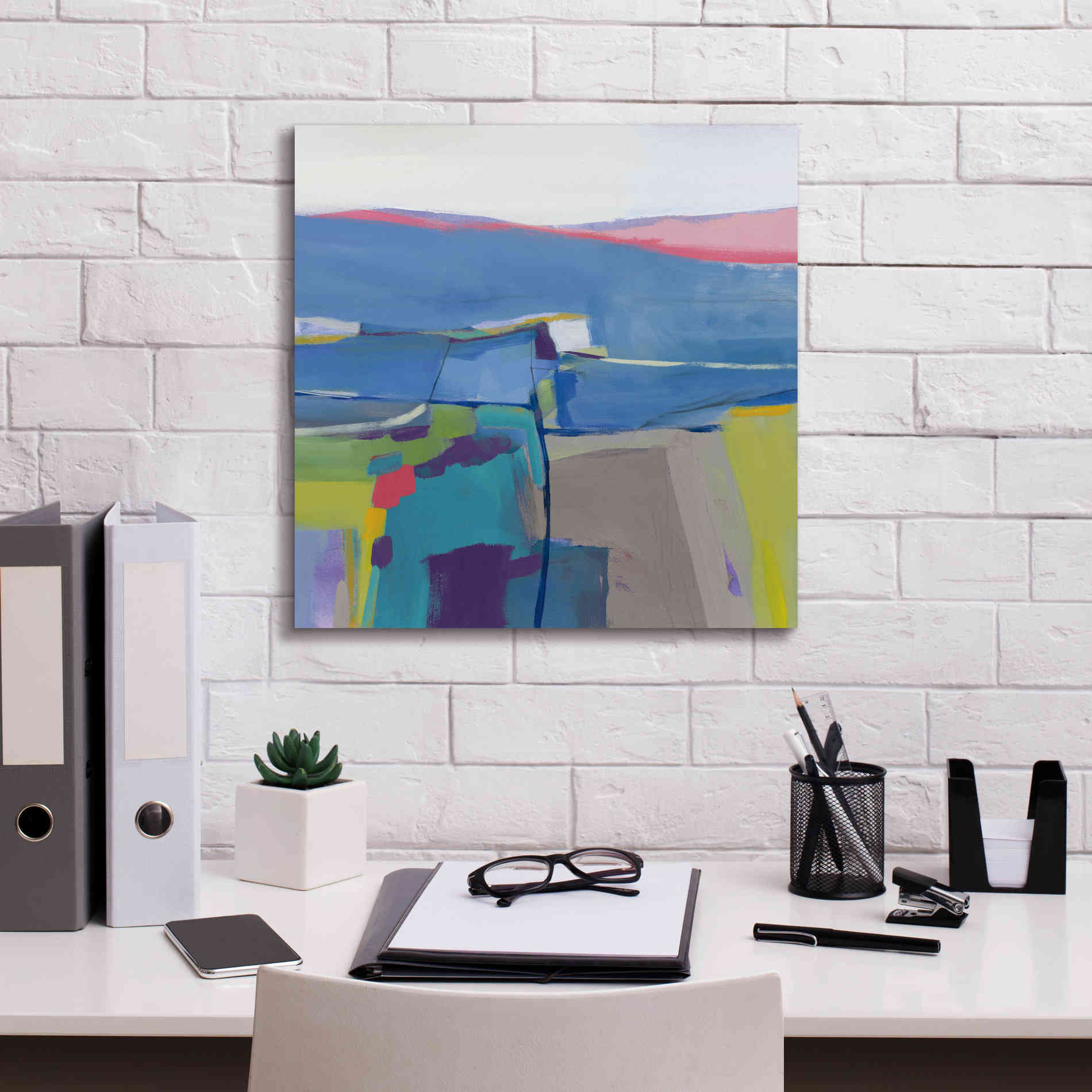 'Hill Side Bright' by Jo Maye, Canvas Wall Art,18 x 18