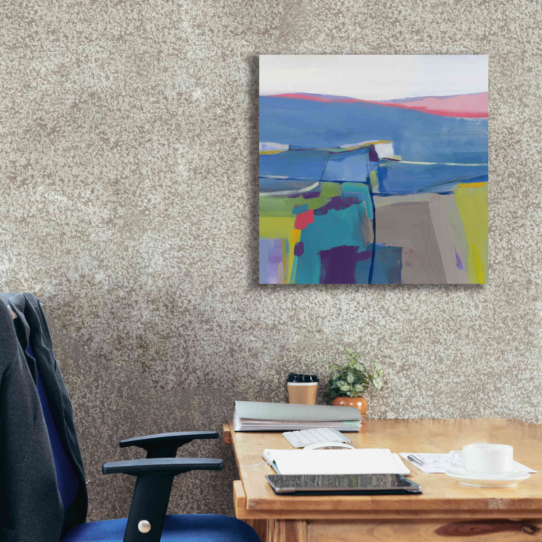 'Hill Side Bright' by Jo Maye, Canvas Wall Art,26 x 26