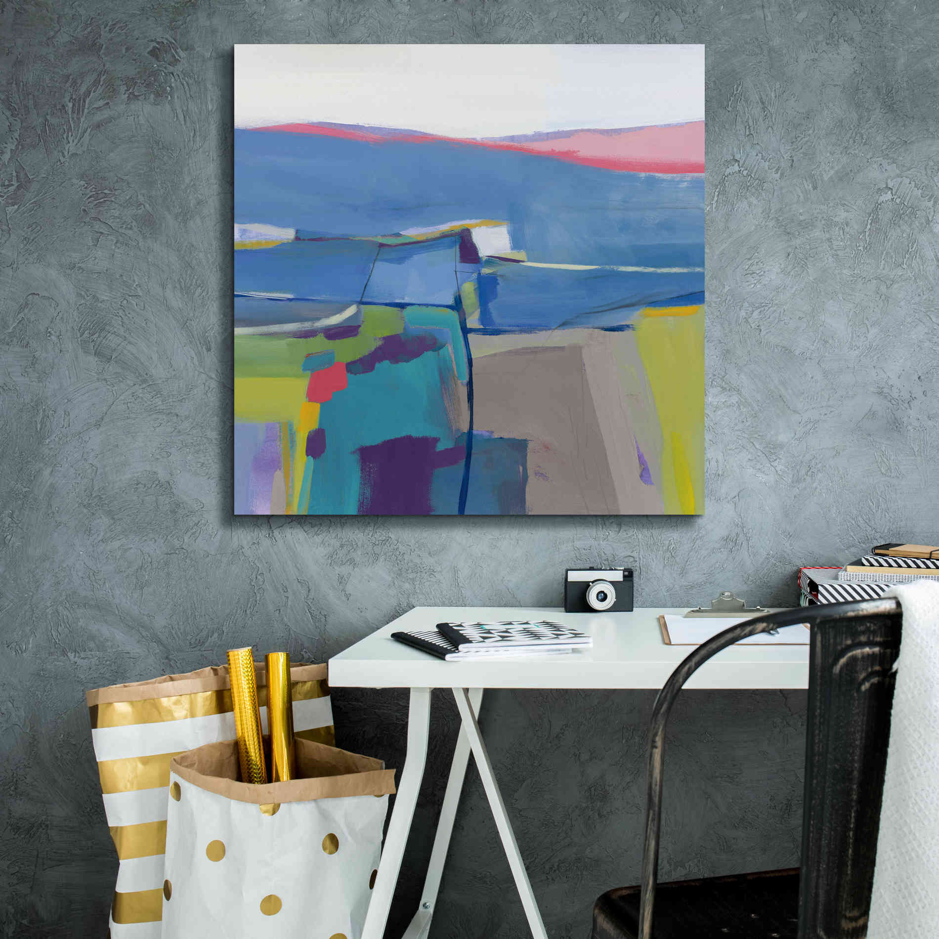 'Hill Side Bright' by Jo Maye, Canvas Wall Art,26 x 26