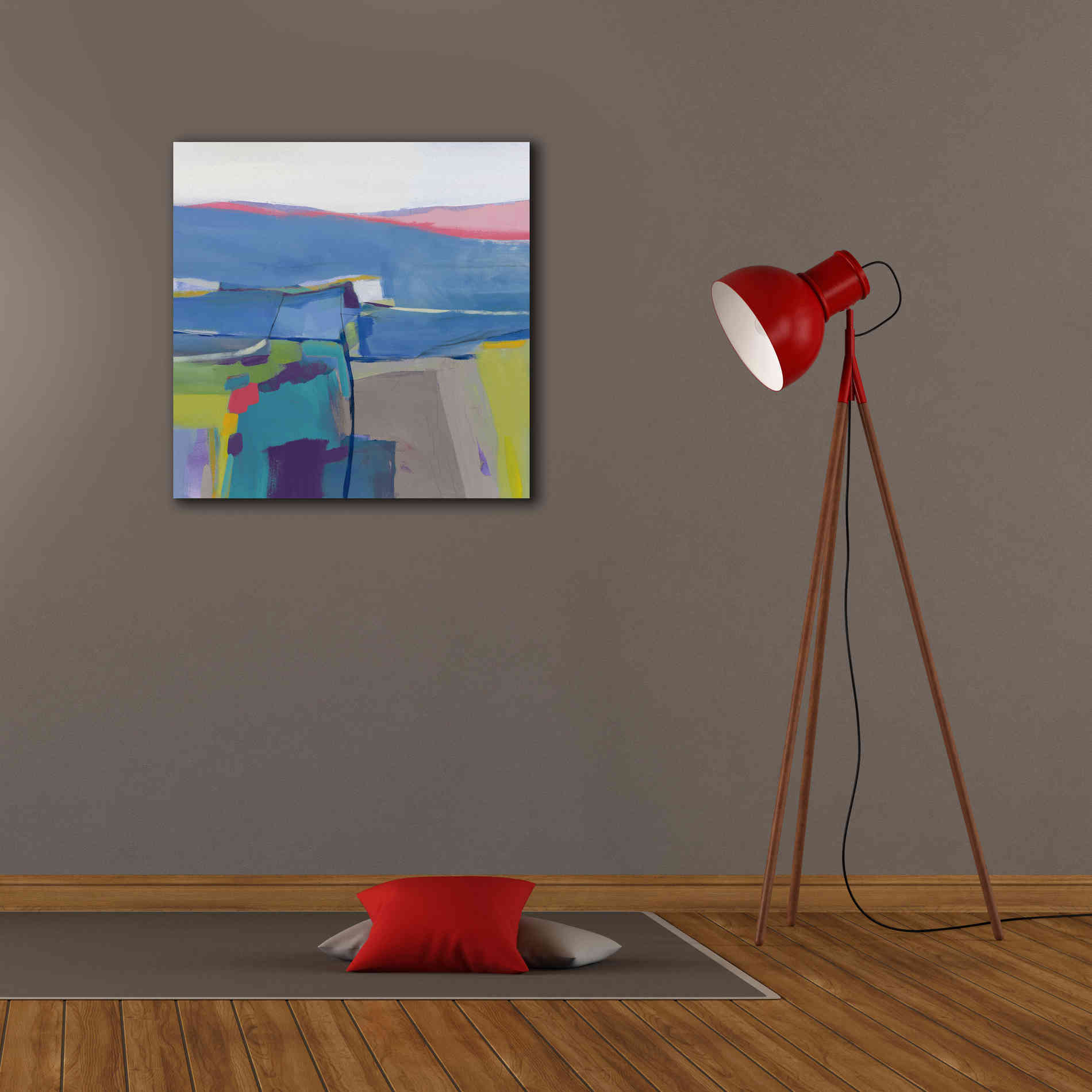 'Hill Side Bright' by Jo Maye, Canvas Wall Art,26 x 26