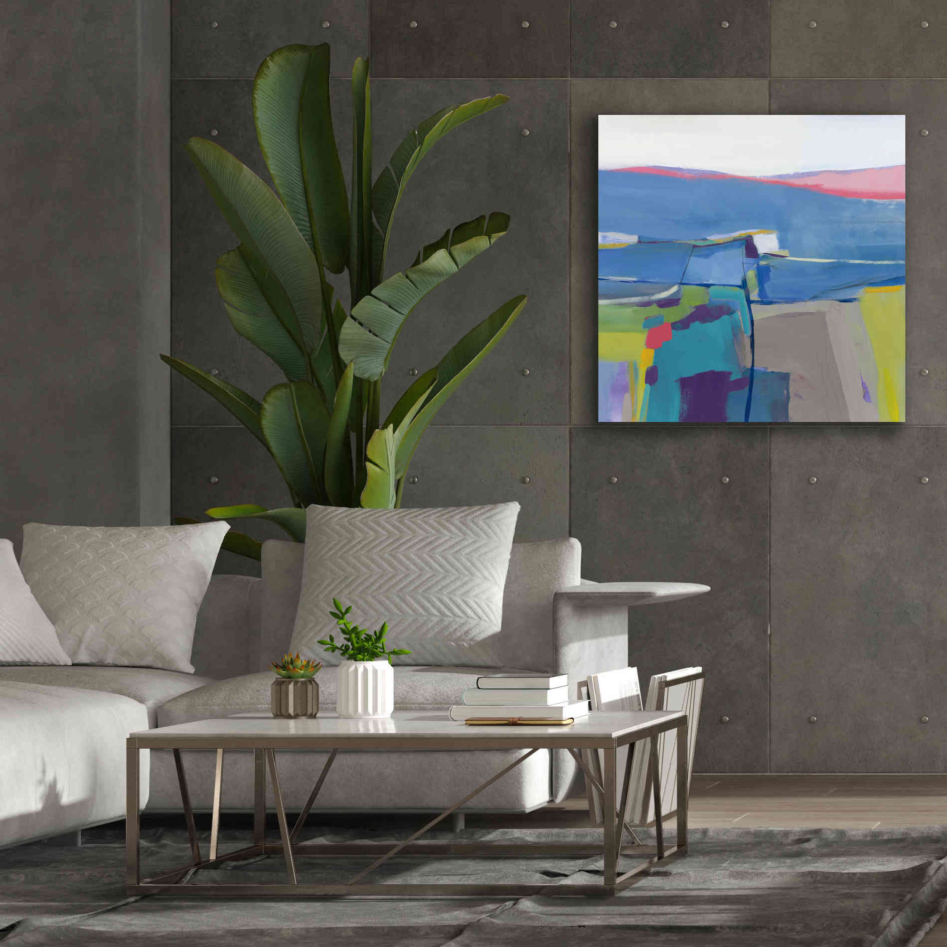 'Hill Side Bright' by Jo Maye, Canvas Wall Art,37 x 37