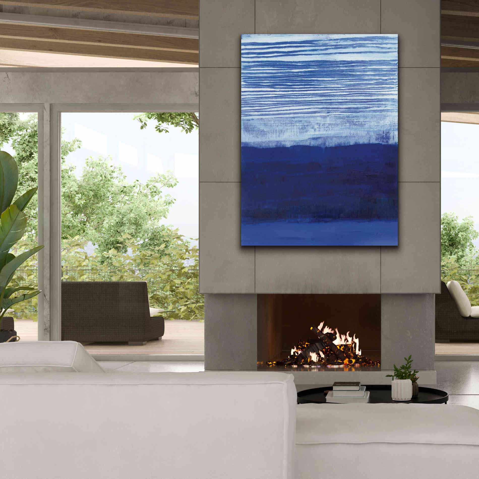 'Blue Haze' by Jo Maye, Canvas Wall Art,40 x 54
