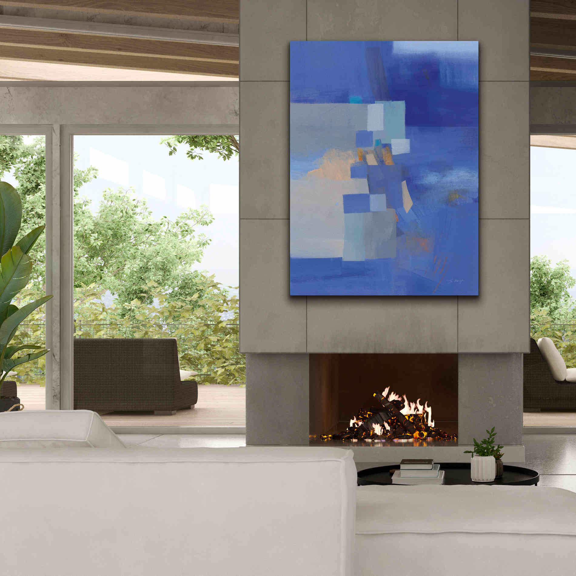 'Blue Dawn' by Jo Maye, Canvas Wall Art,40 x 54