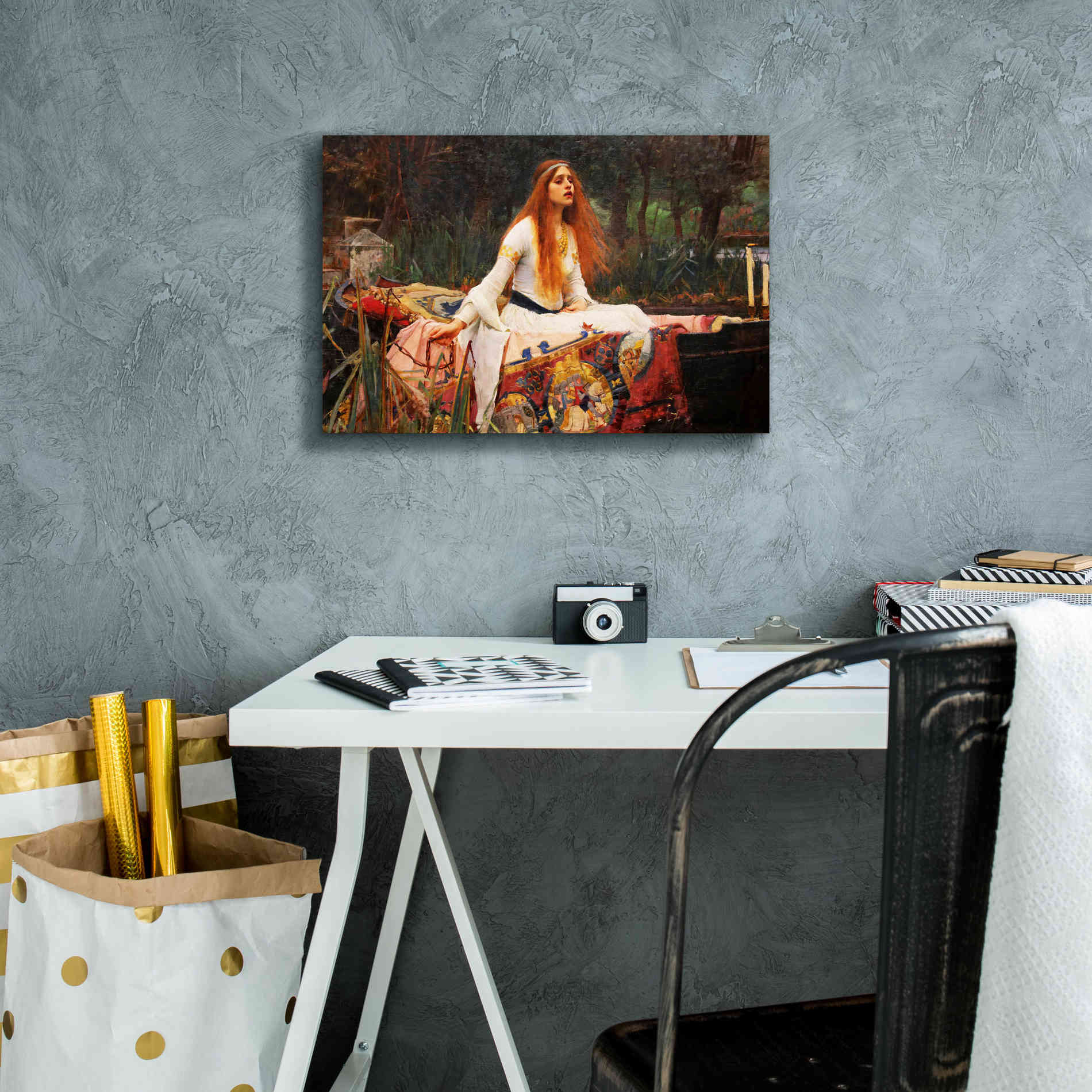 'The Lady of Shalott' by John William Waterhouse, Canvas Wall Art,18 x 12