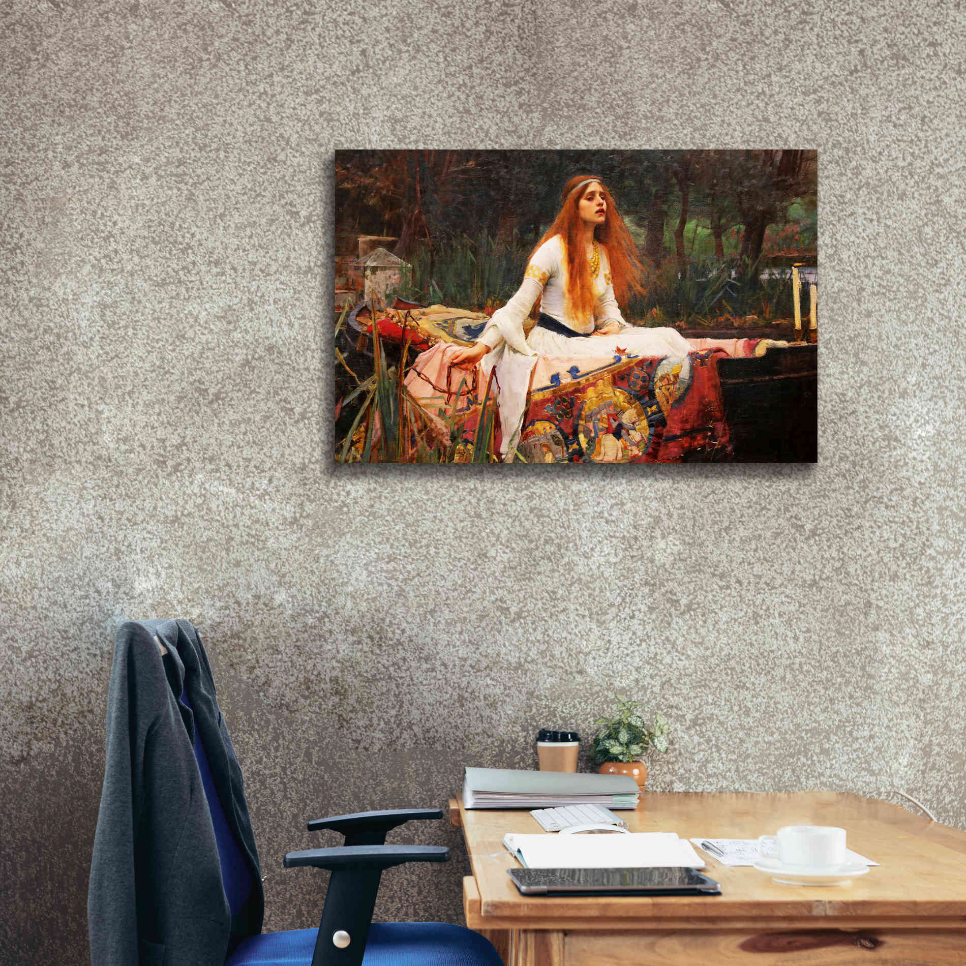 'The Lady of Shalott' by John William Waterhouse, Canvas Wall Art,40 x 26